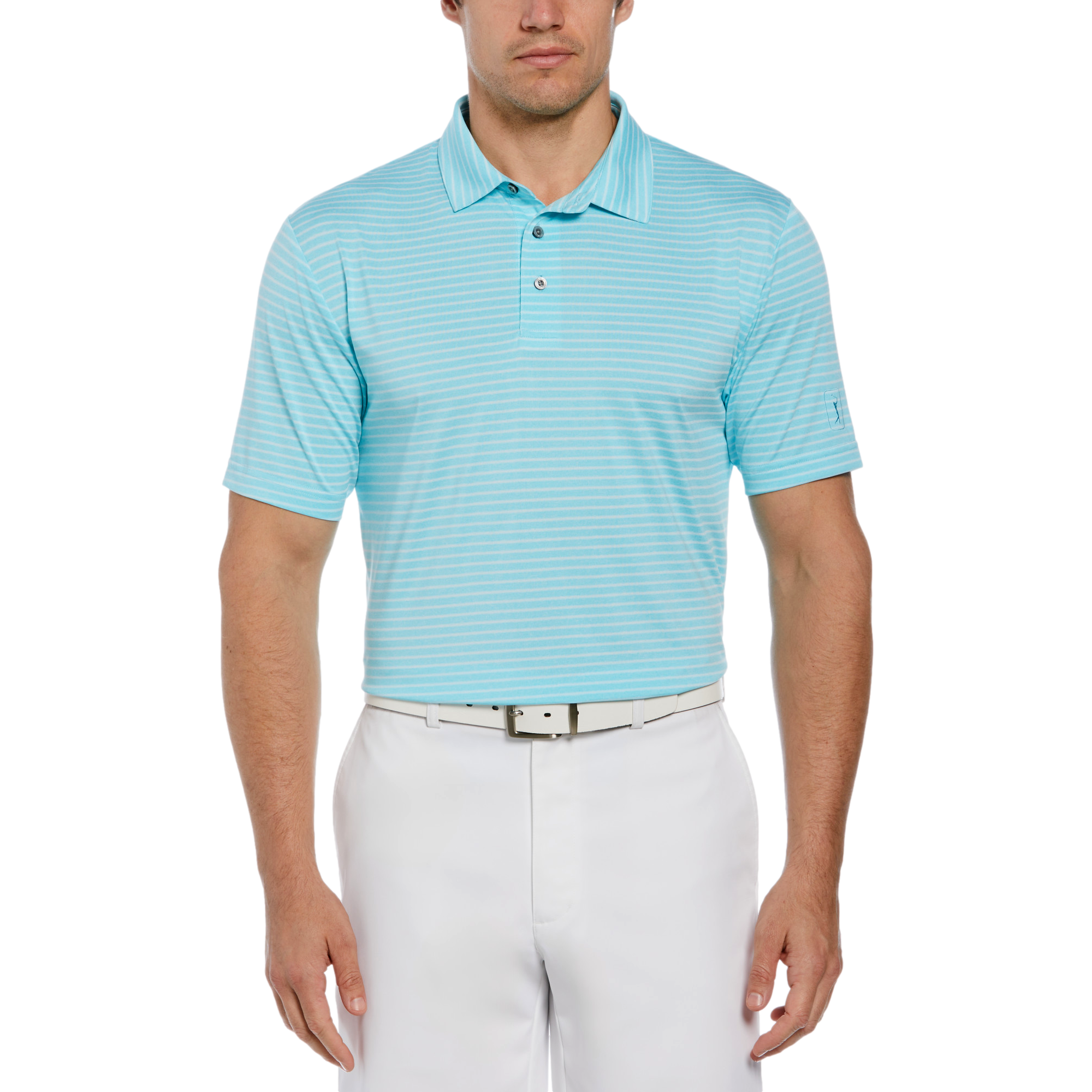 Heather Feeder Striped Men's Golf Polo Shirt