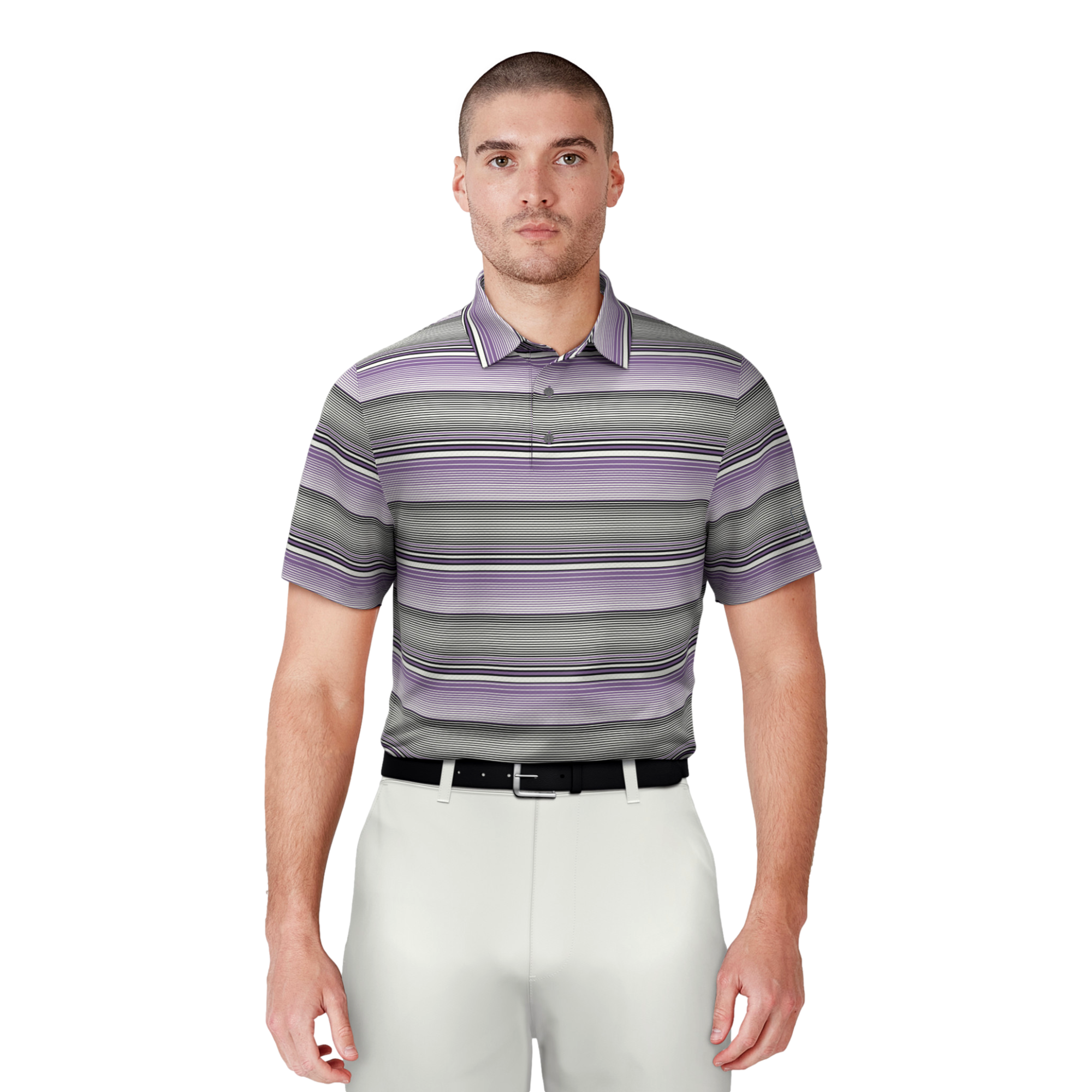 Linear Energy Print Men's Short Sleeve Golf Polo Shirt