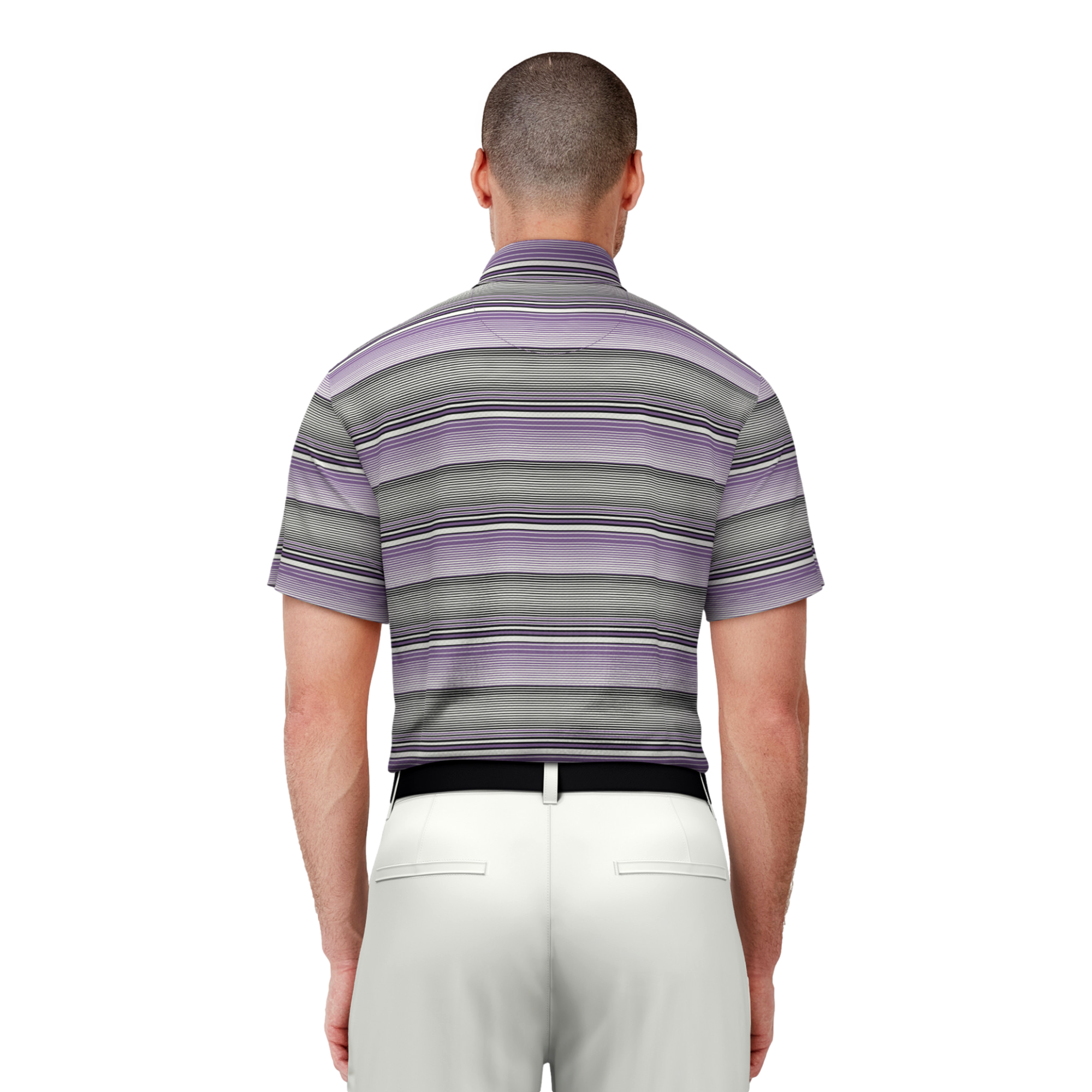 Linear Energy Print Men's Short Sleeve Golf Polo Shirt