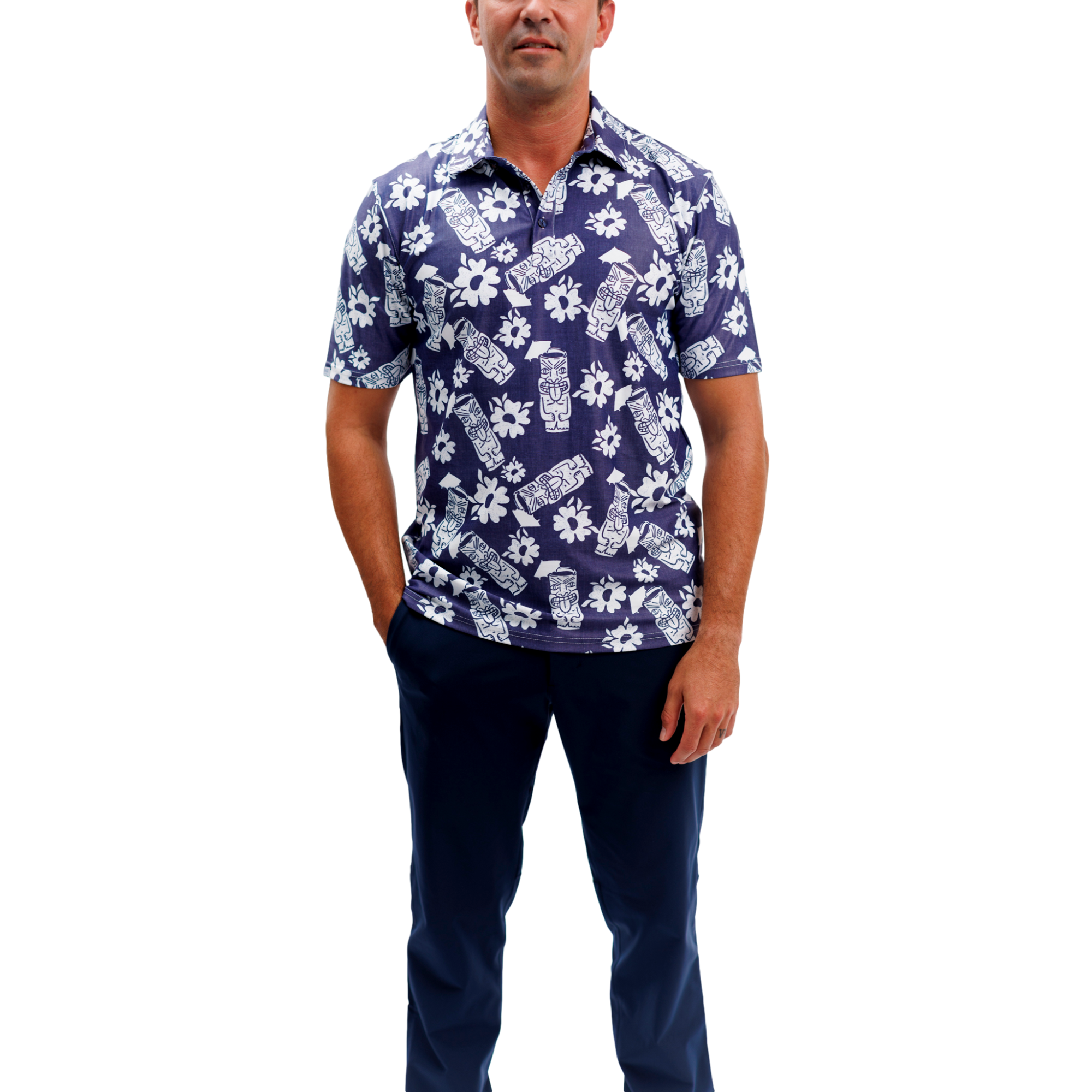 Tiki Tourch Men's Short Sleeve Golf Polo Shirt