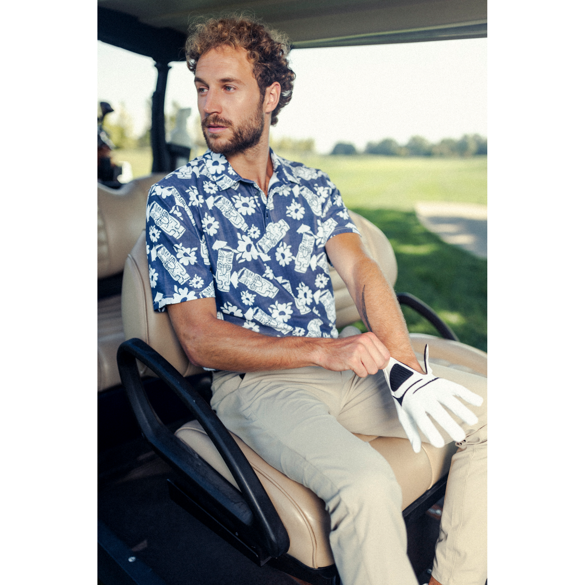 Tiki Tourch Men's Short Sleeve Golf Polo Shirt