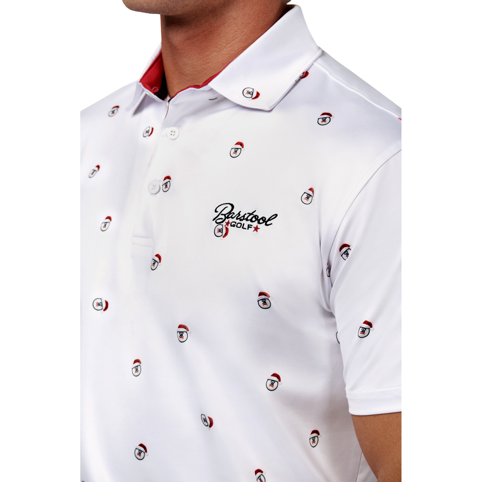 Printed Santa Head Polo