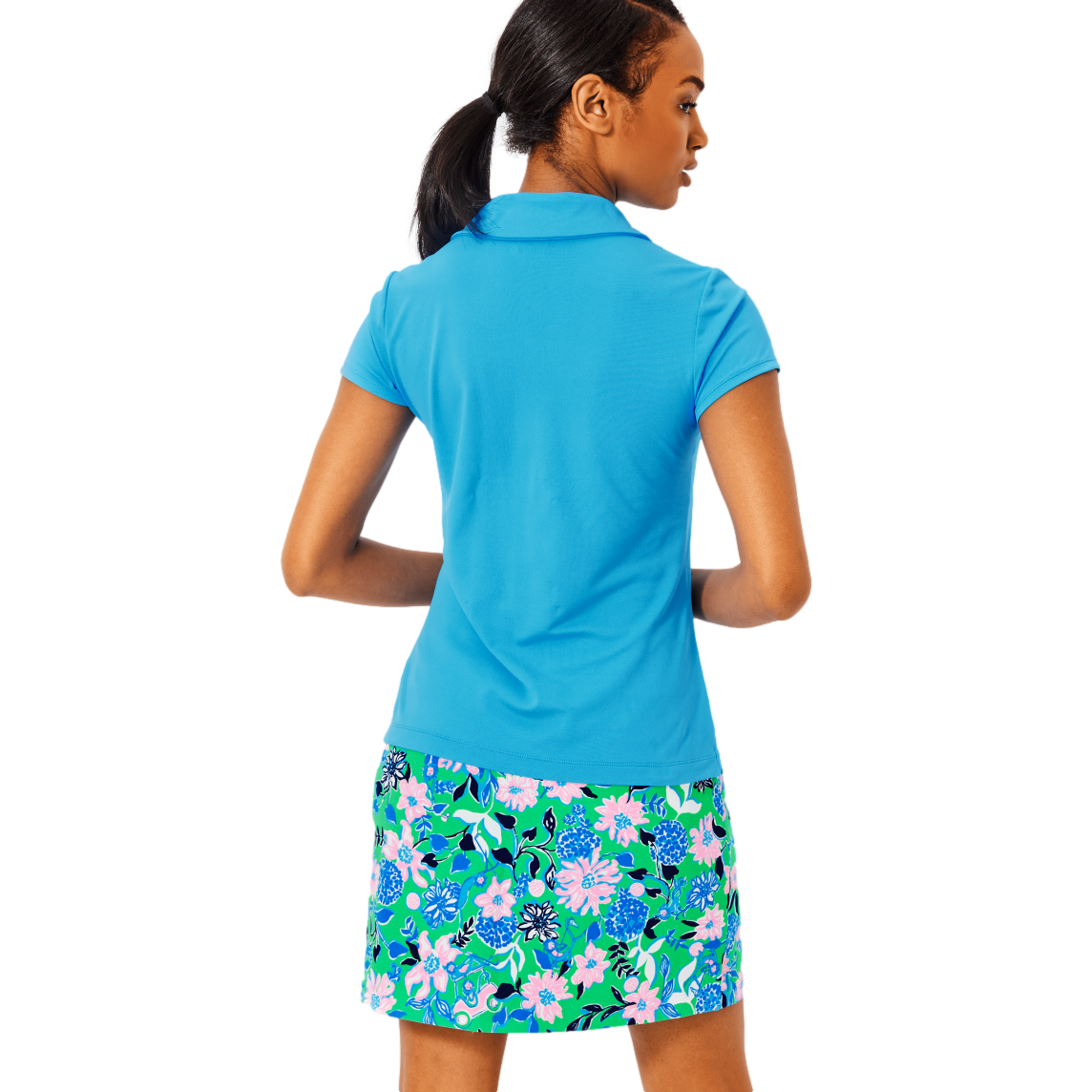 Frida Scalloped Women's Short Sleeve Golf Polo Shirt