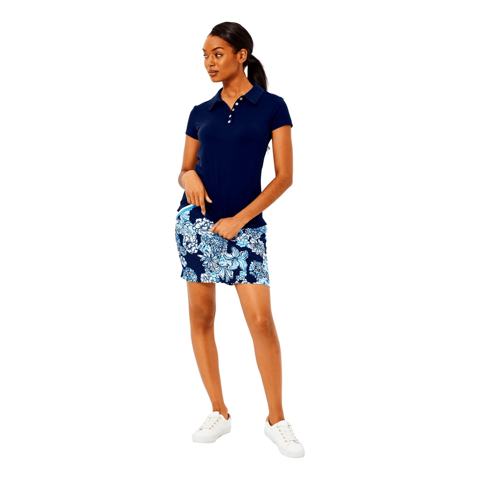 Frida Scalloped Short Sleeve Polo Shirt