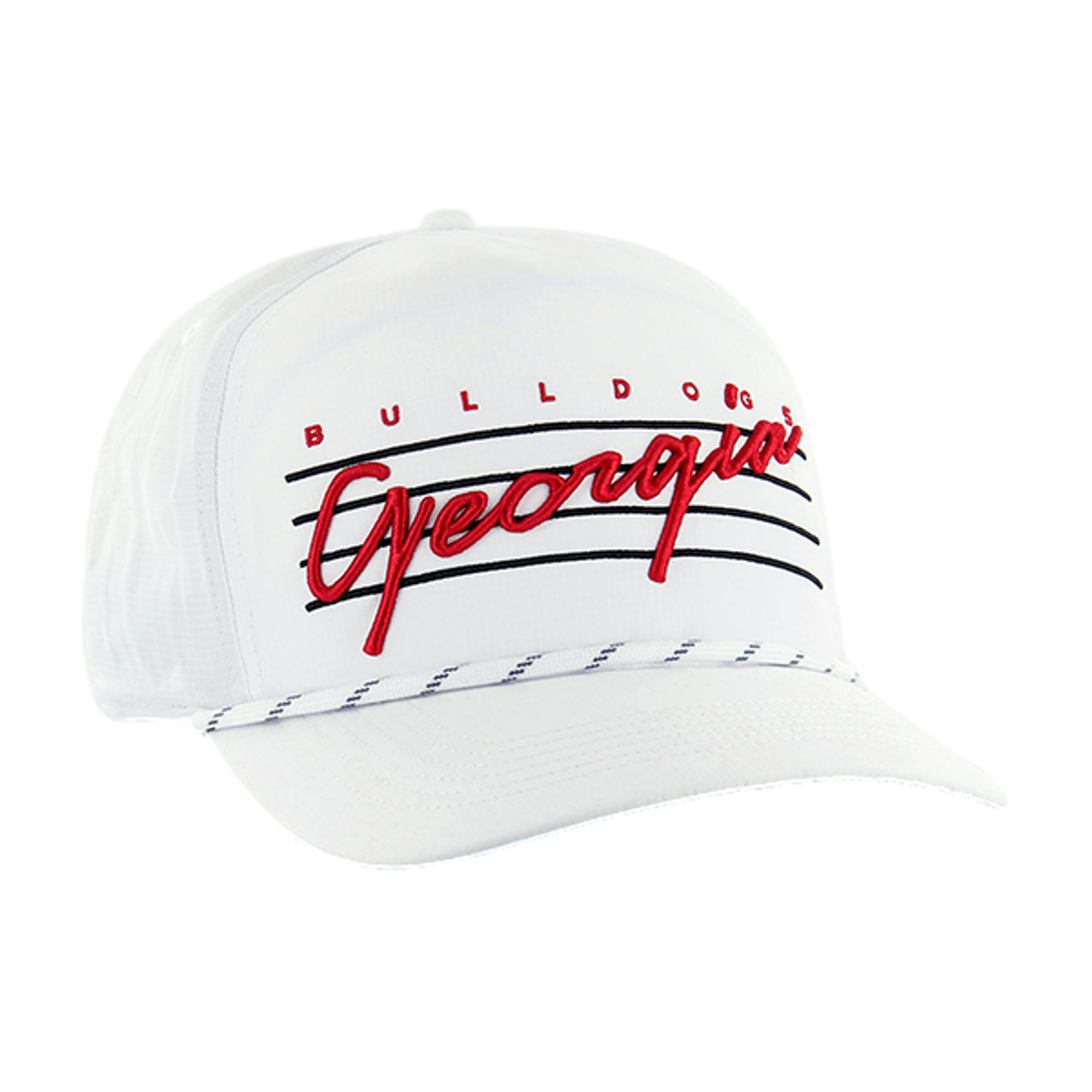 Men's Georgia Bulldogs White Downburst Hitch Rope Adjustable Hat