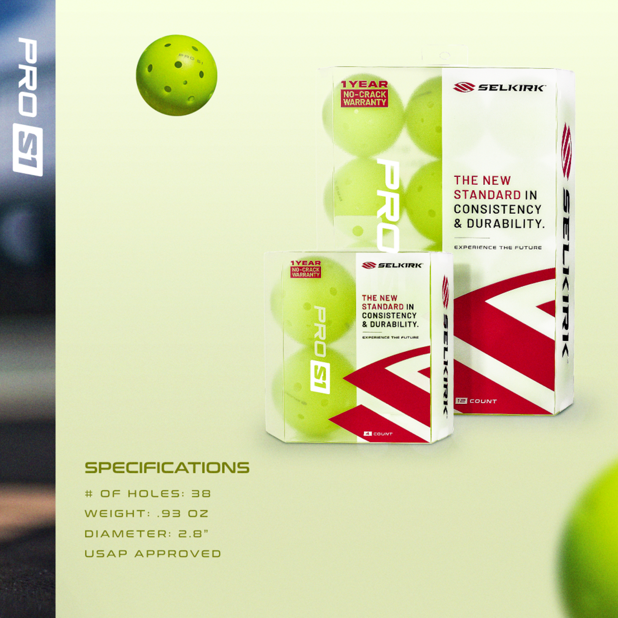 Pro S1 Pickleballs 4-Pack