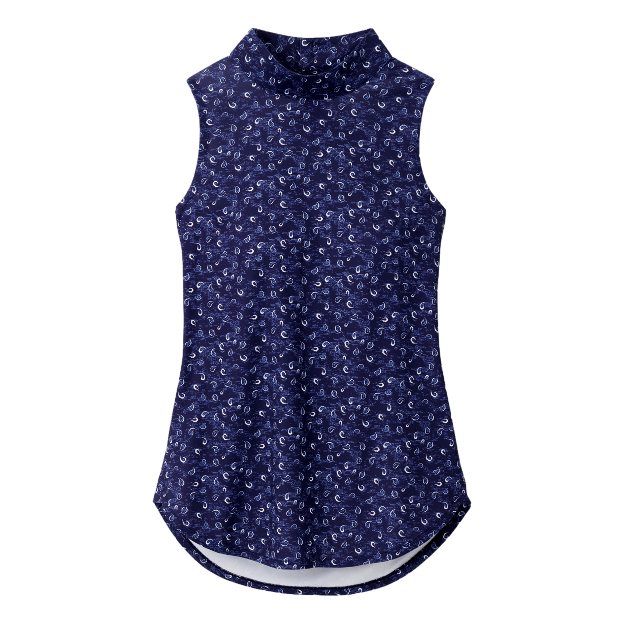 Scottie Paisley Mock Neck Sleeveless Top