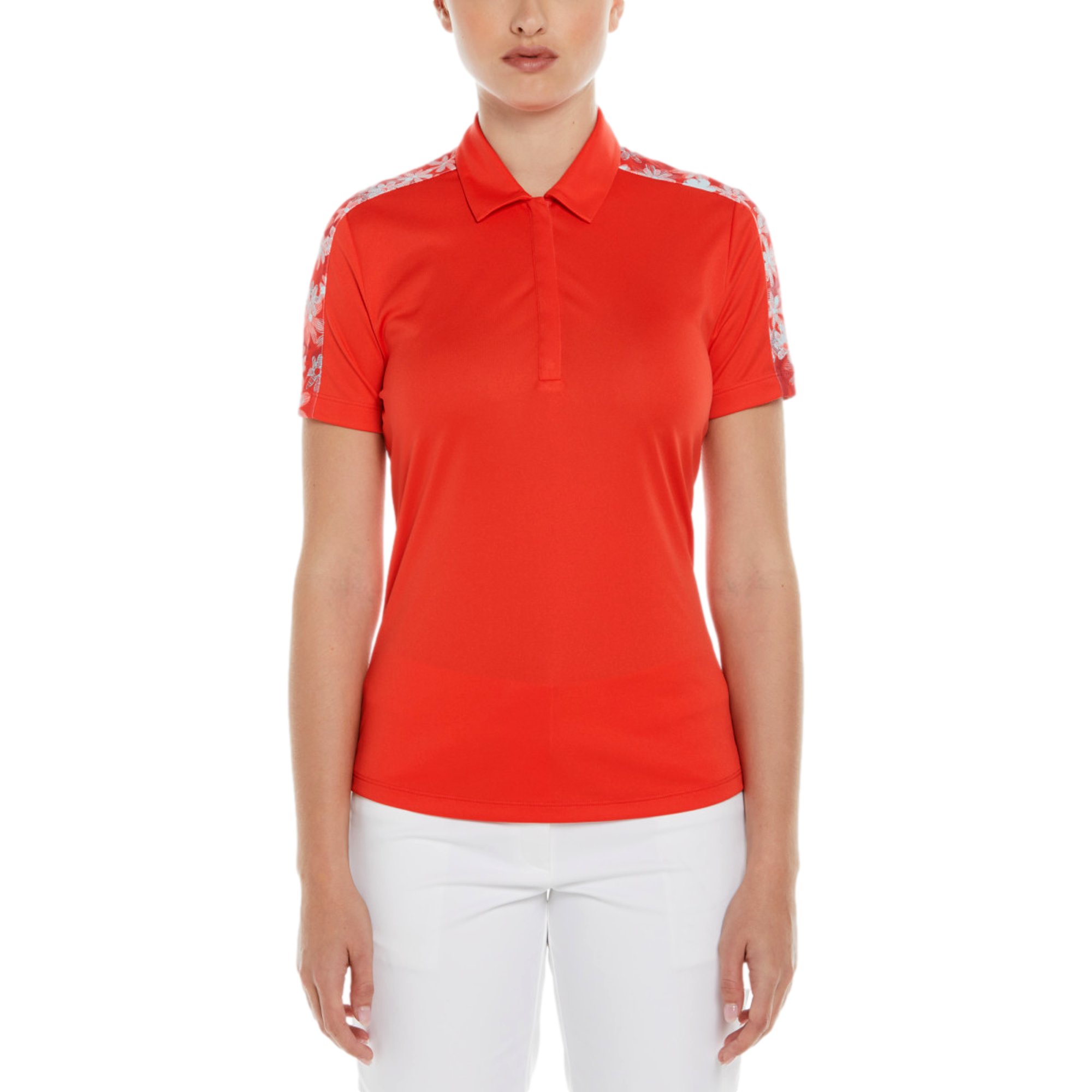 PGA TOUR Apparel Playful Floral Short Sleeve Polo Shirt