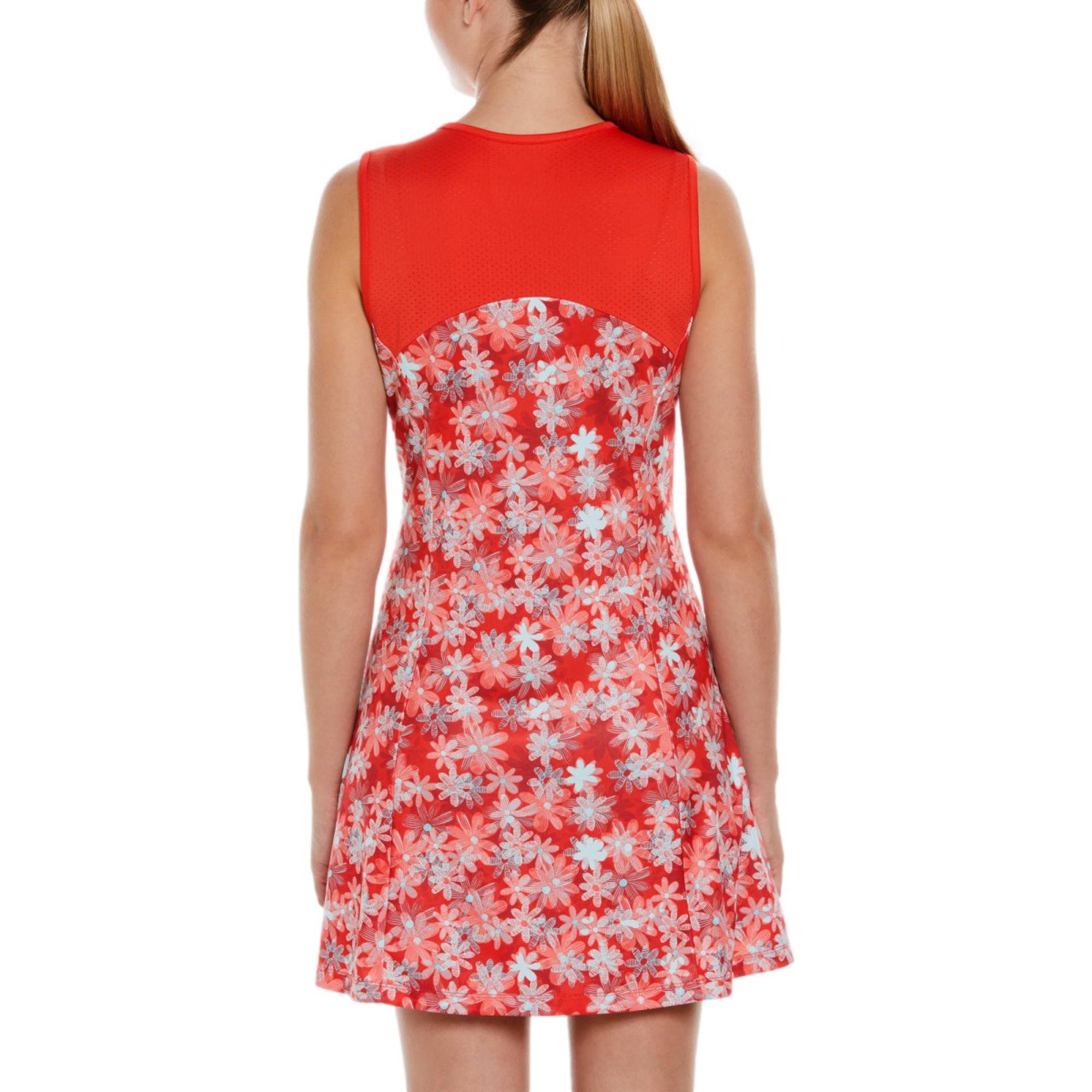 Playful Floral Print Sleeveless Golf Dress