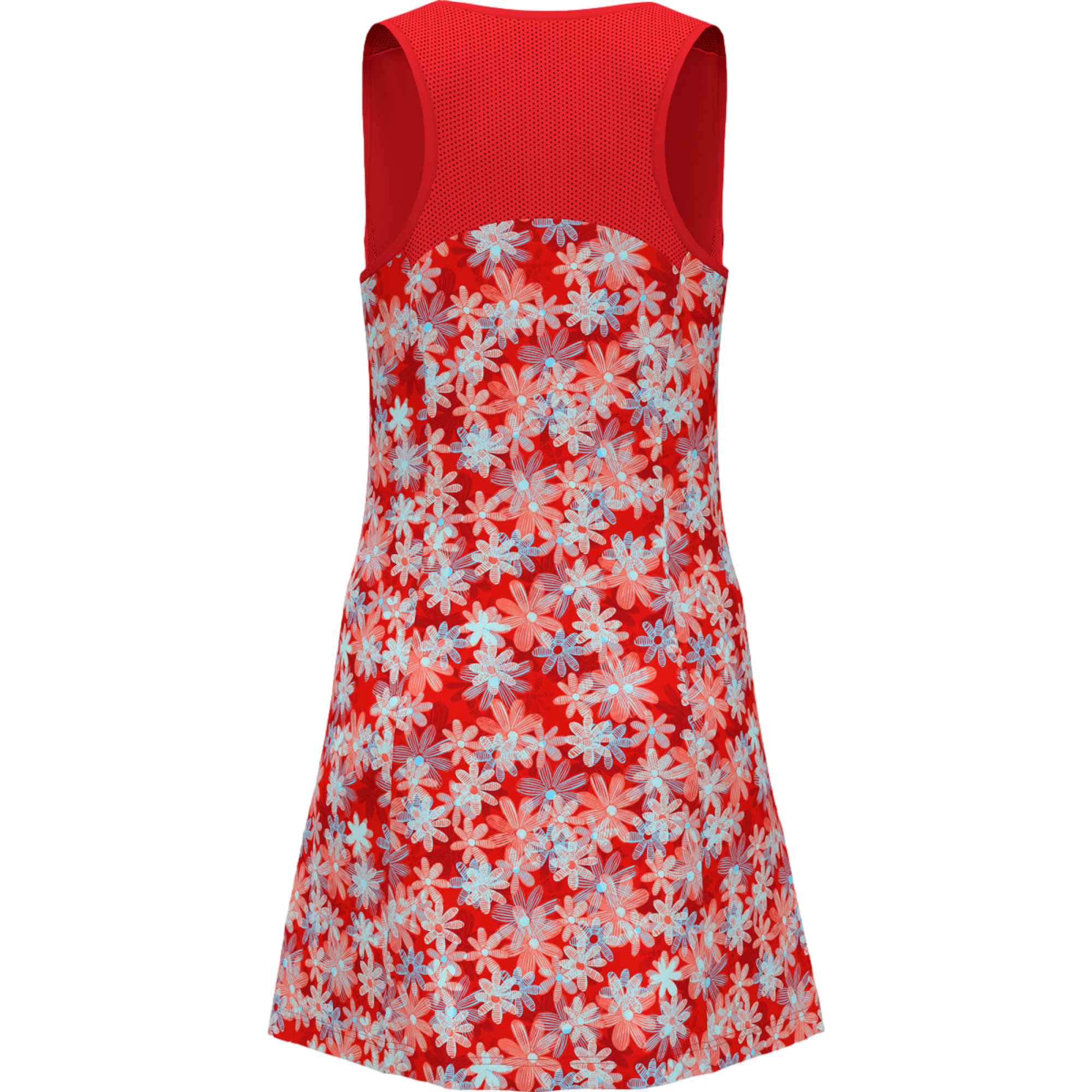 Playful Floral Print Sleeveless Golf Dress