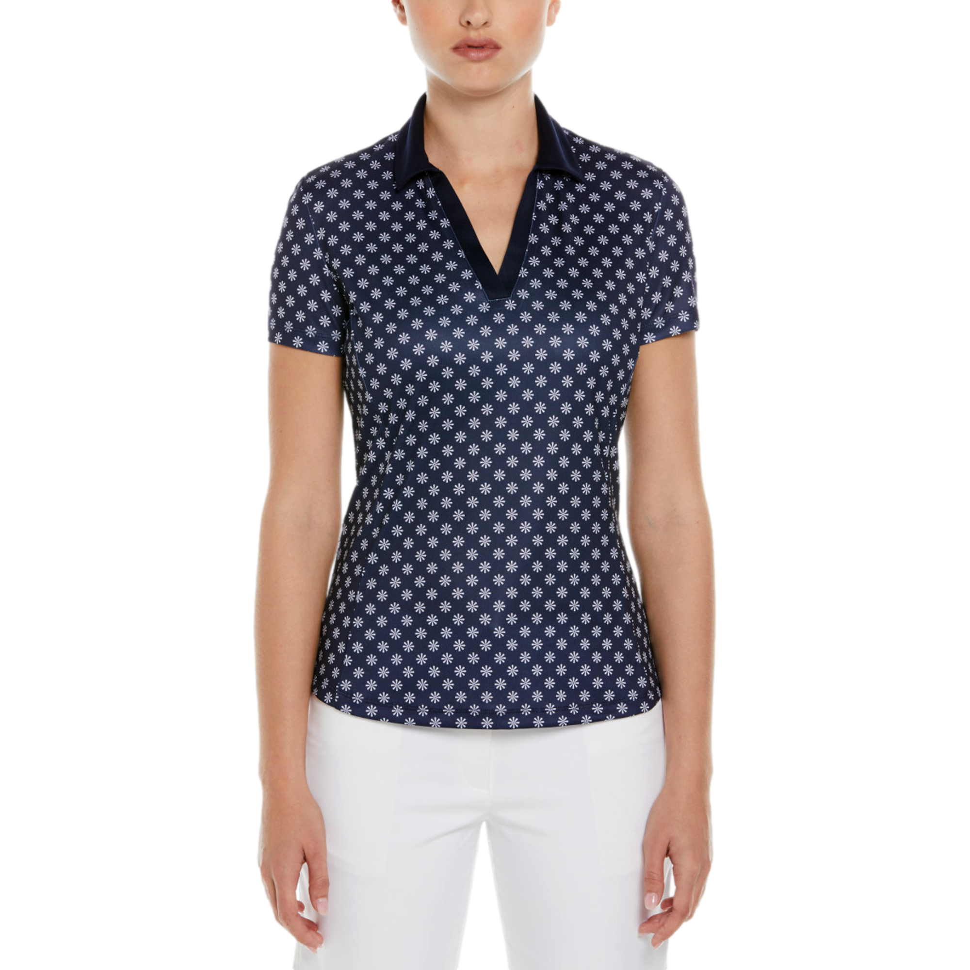Daisy Printed Short Sleeve Polo Shirt