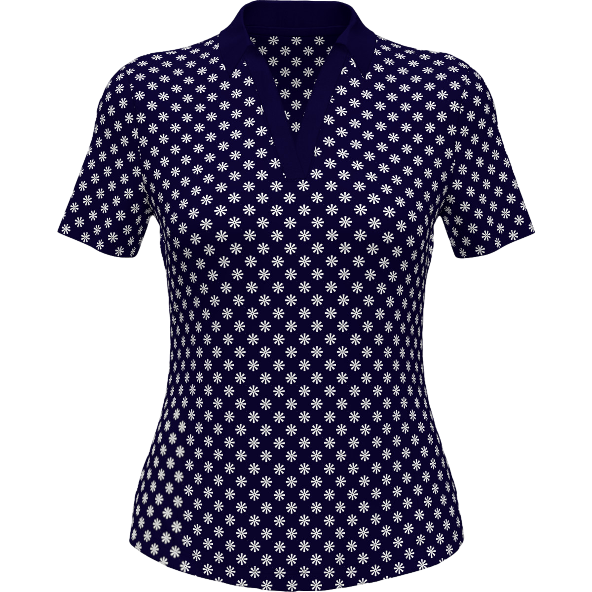 Daisy Printed Short Sleeve Polo Shirt