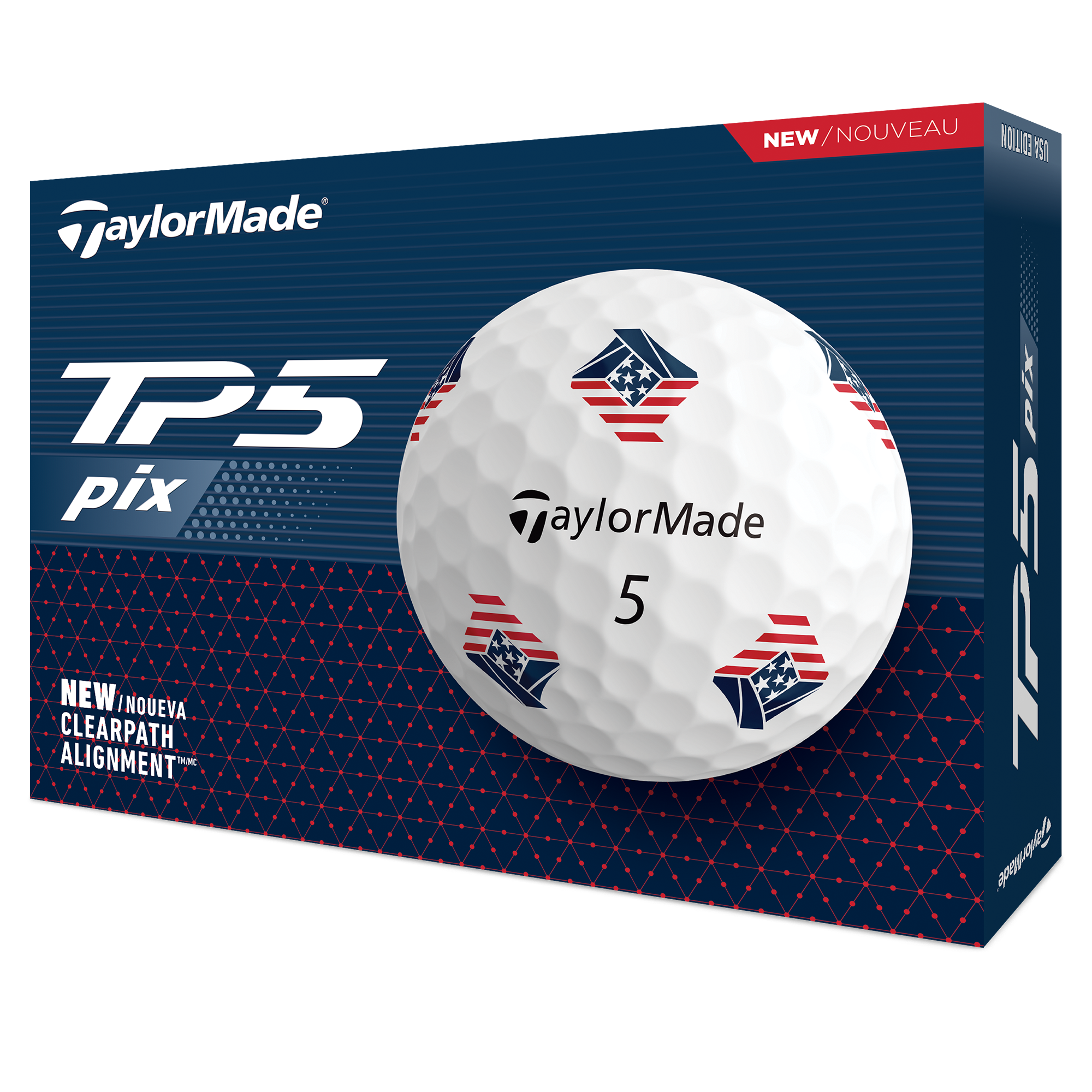 TaylorMade 2024 TP5 pix 3.0 UNC Golf Balls, Men’s, White