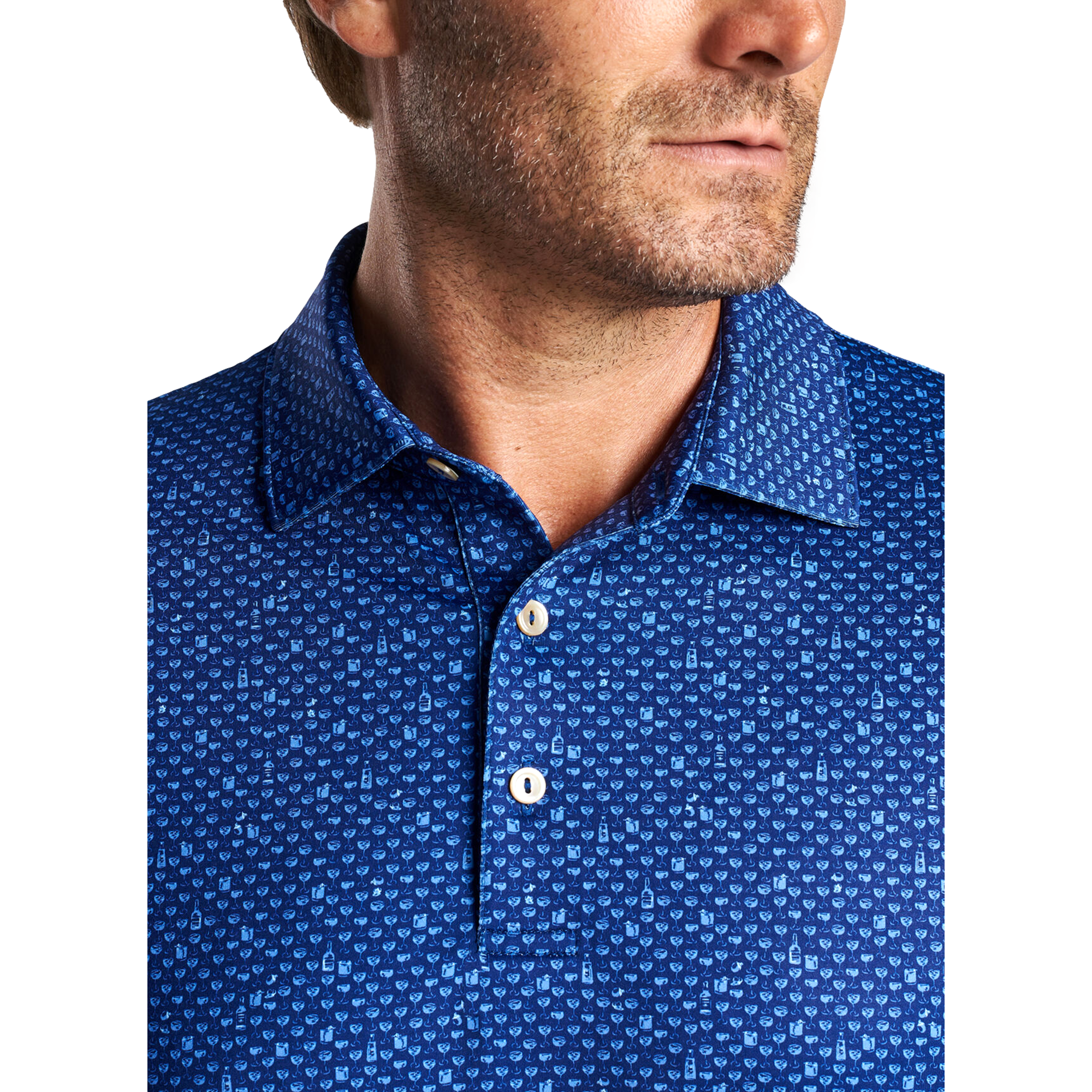 Whiskey Sour Performance Jersey Men's Short Sleeve Golf Polo Shirt