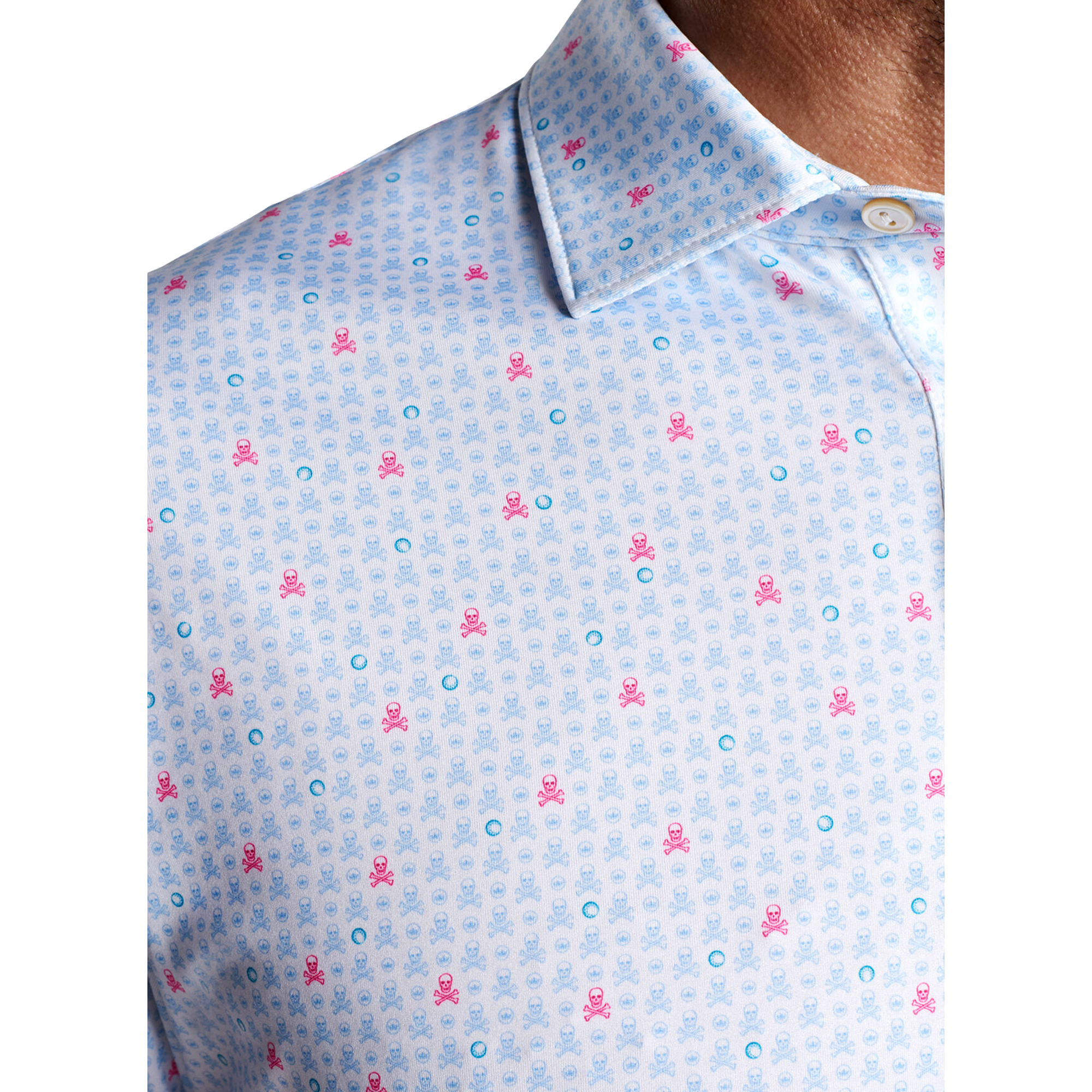 Skull In One Performance Jersey Men's Short Sleeve Golf Polo Shirt