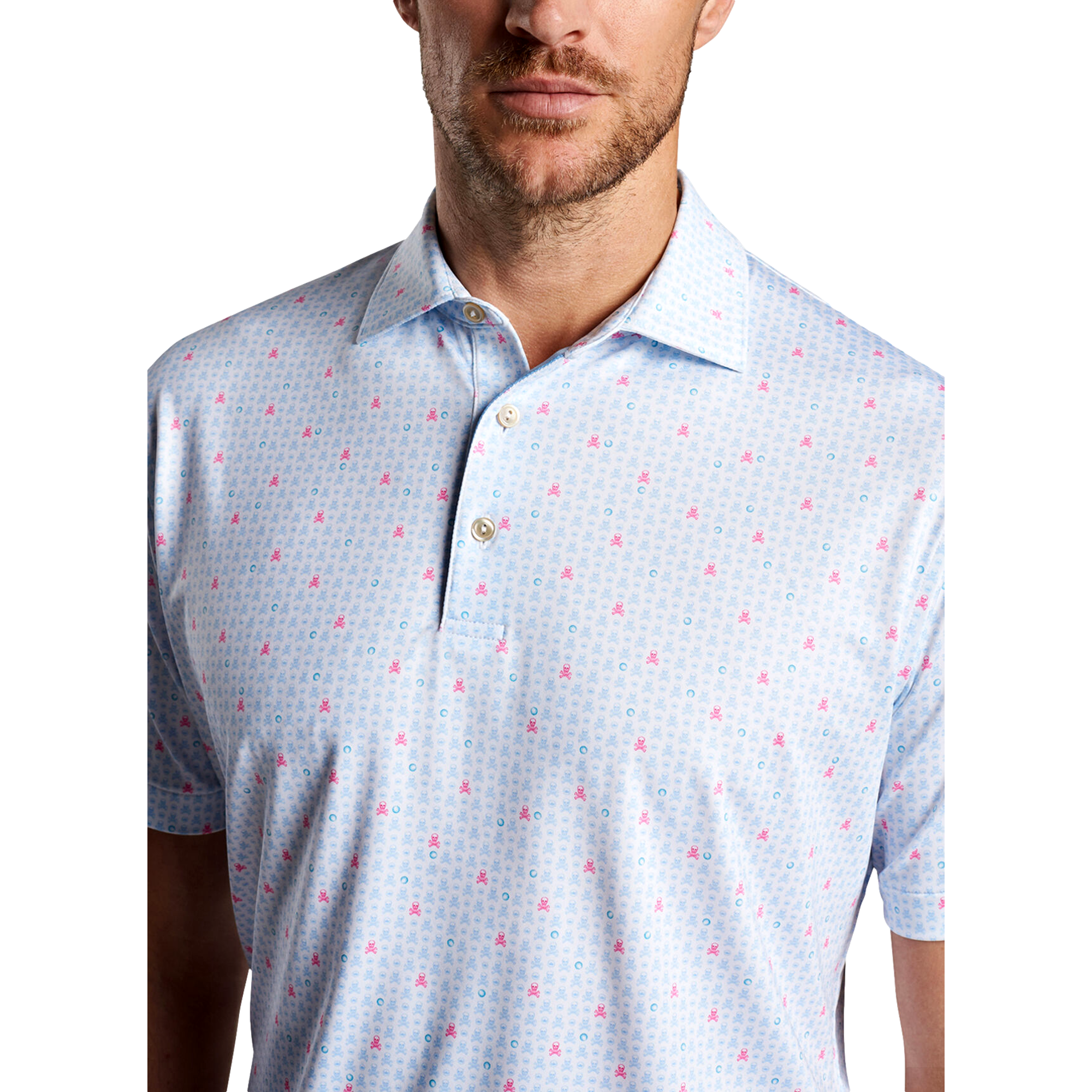 Skull In One Performance Jersey Men's Short Sleeve Golf Polo Shirt