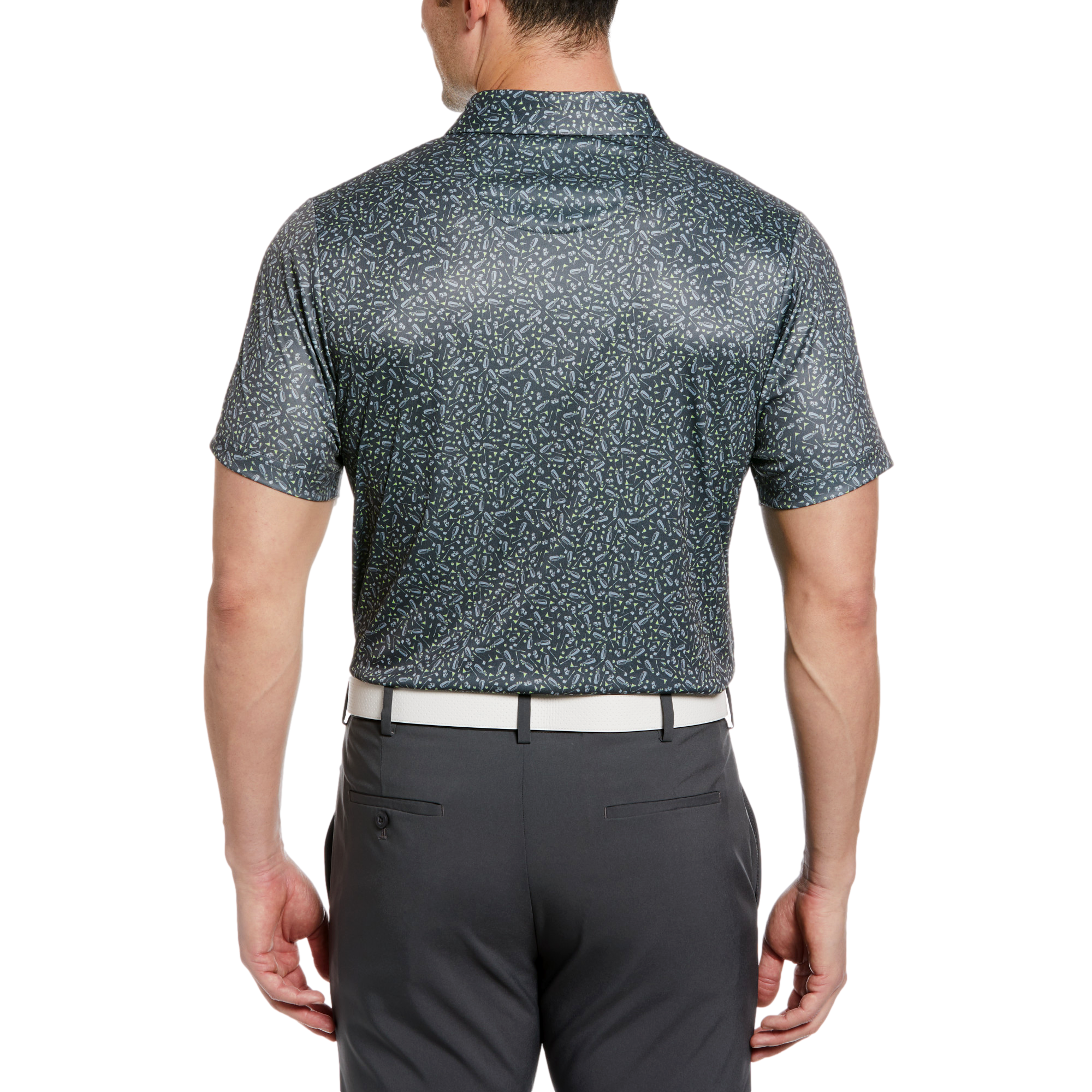 Conversational Print Men's Short Sleeve Golf Polo Shirt