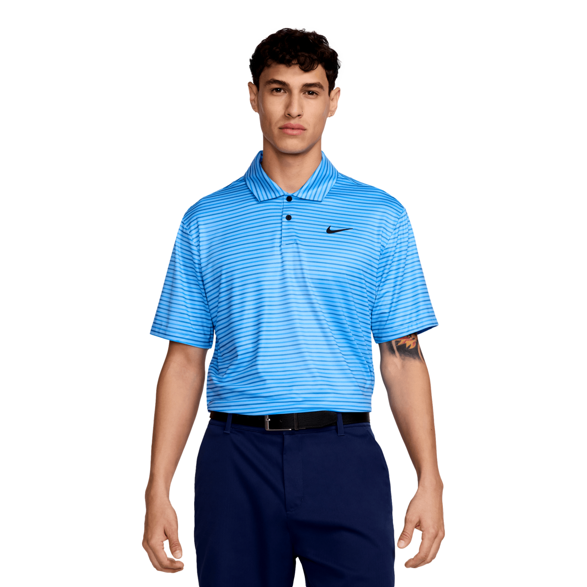 Nike Tour Men's Dri-FIT Striped Golf Polo, Blue/Black