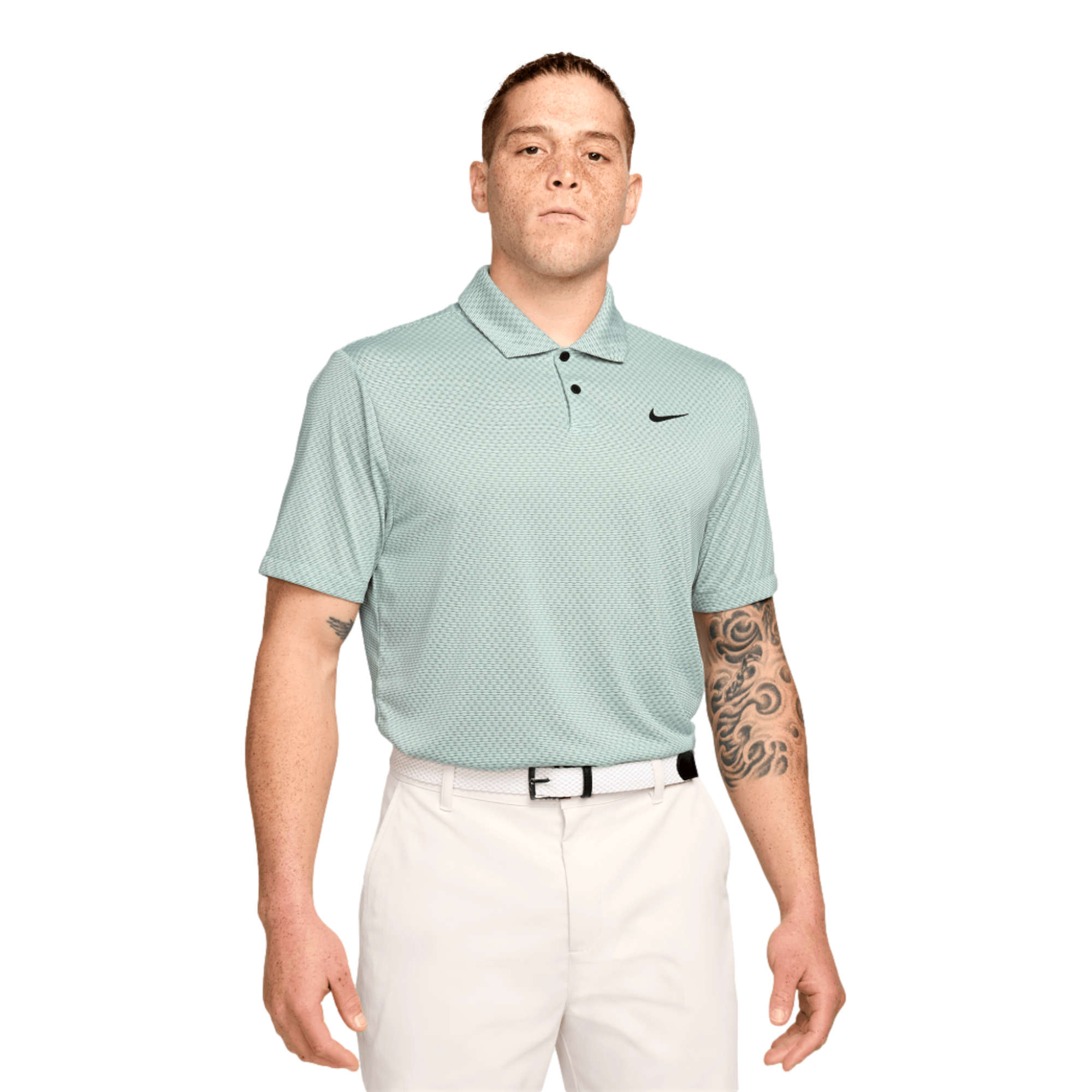 Nike Tour Men's Dri-FIT Jacquard Checks Golf Polo, Carolina Blue
