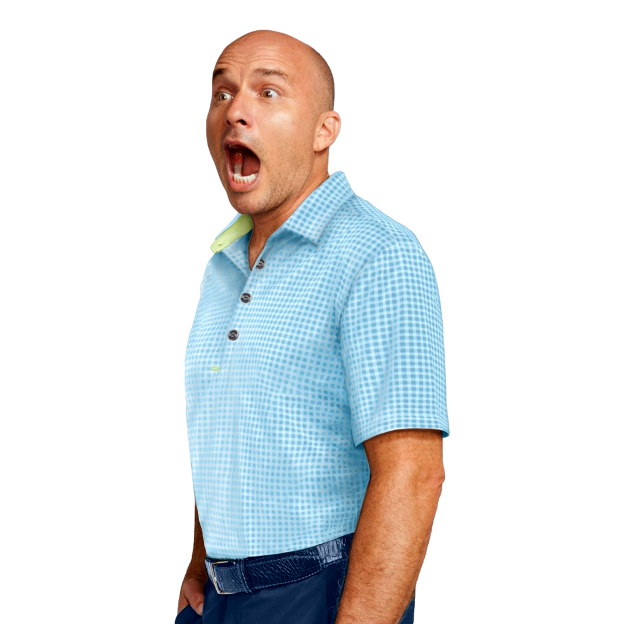 Tiny Check Men's Short Sleeve Golf Polo Shirt