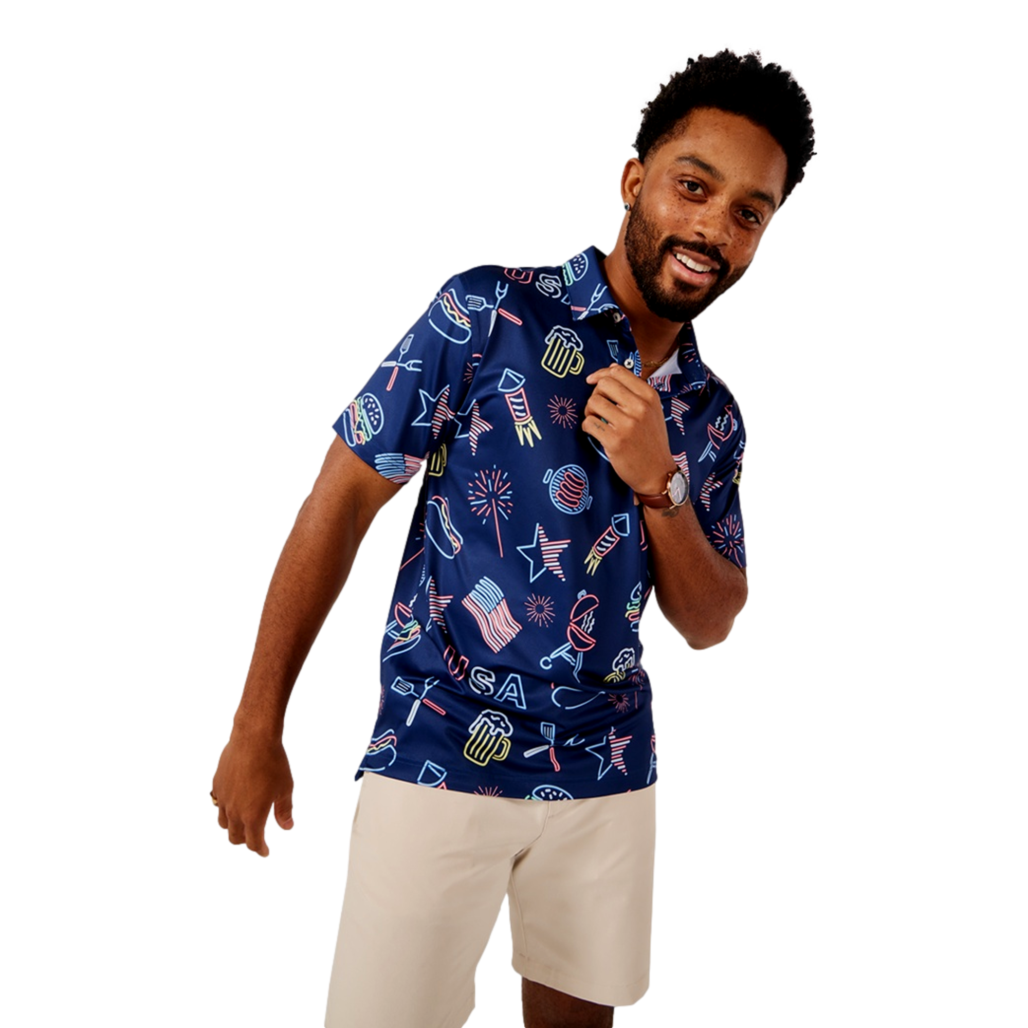 The Patriotic Light Performance 2.0 Men's Short Sleeve Golf Polo Shirt