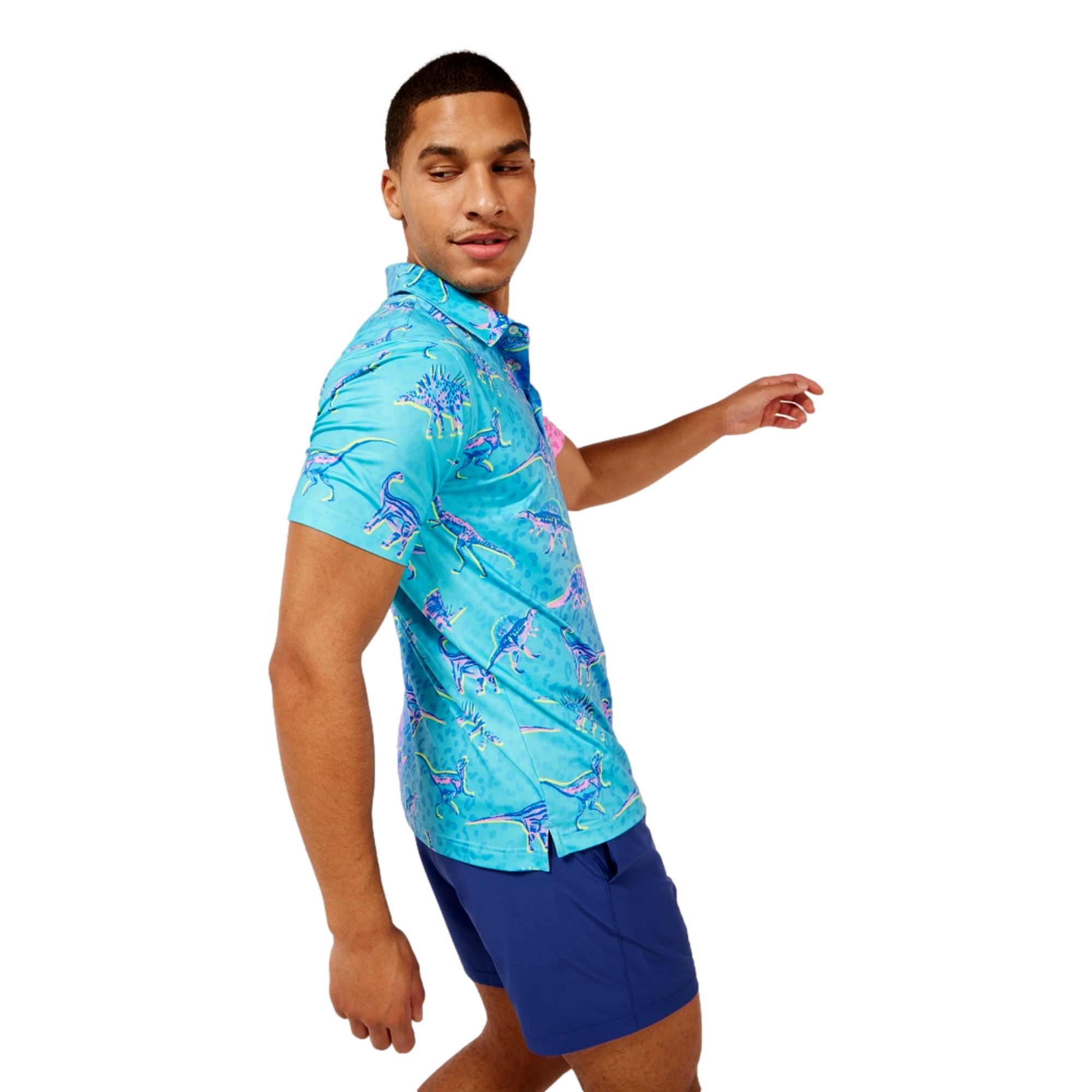 The Dino Delight Men's Short Sleeve Golf Polo Shirt