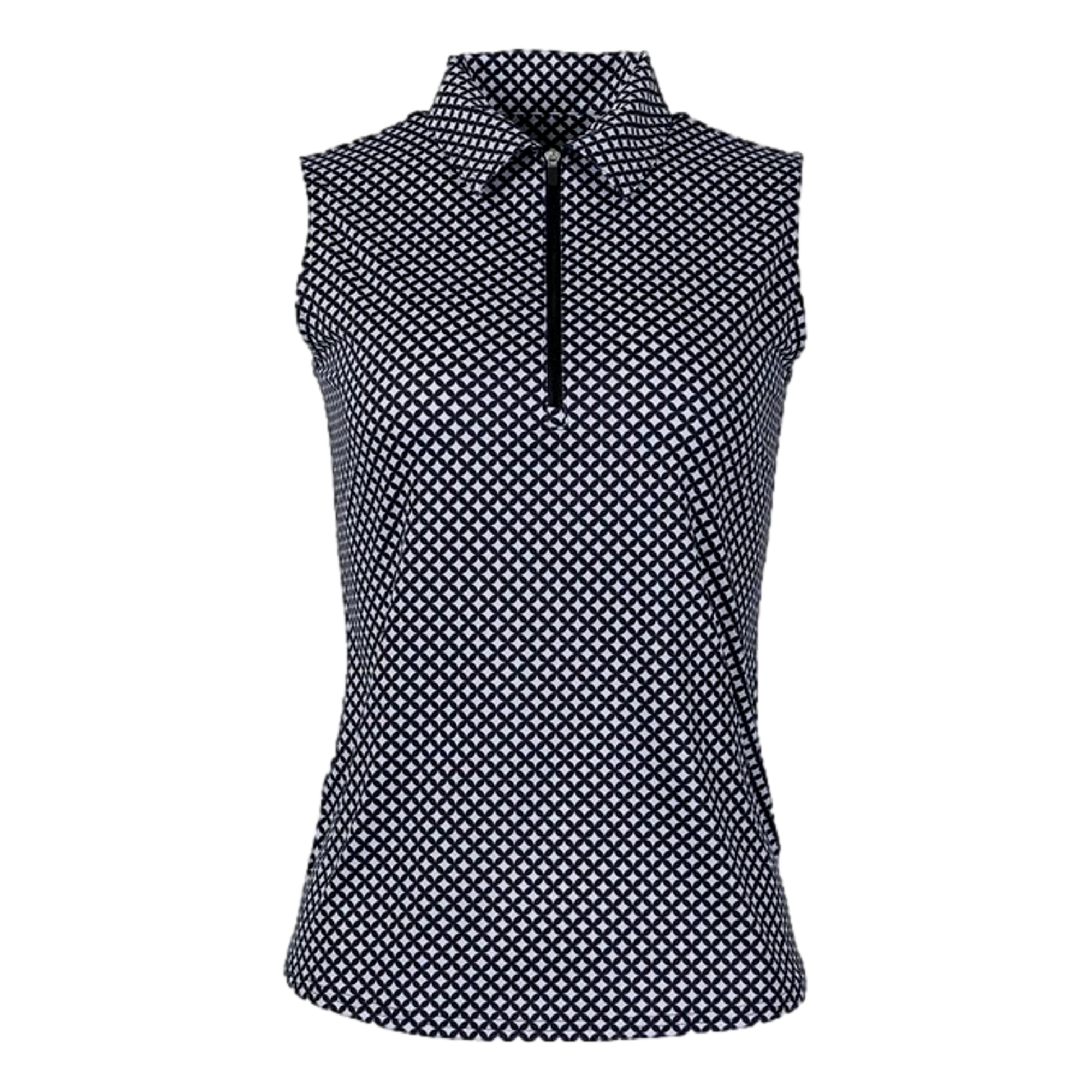 Women's Printed Sleeveless Polo Top