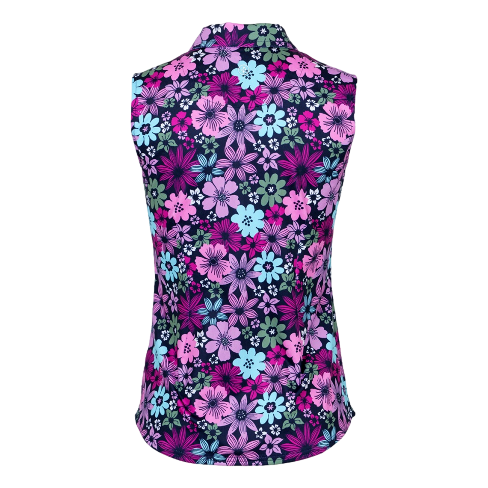Women's Printed Quarter Zip Sleeveless Top