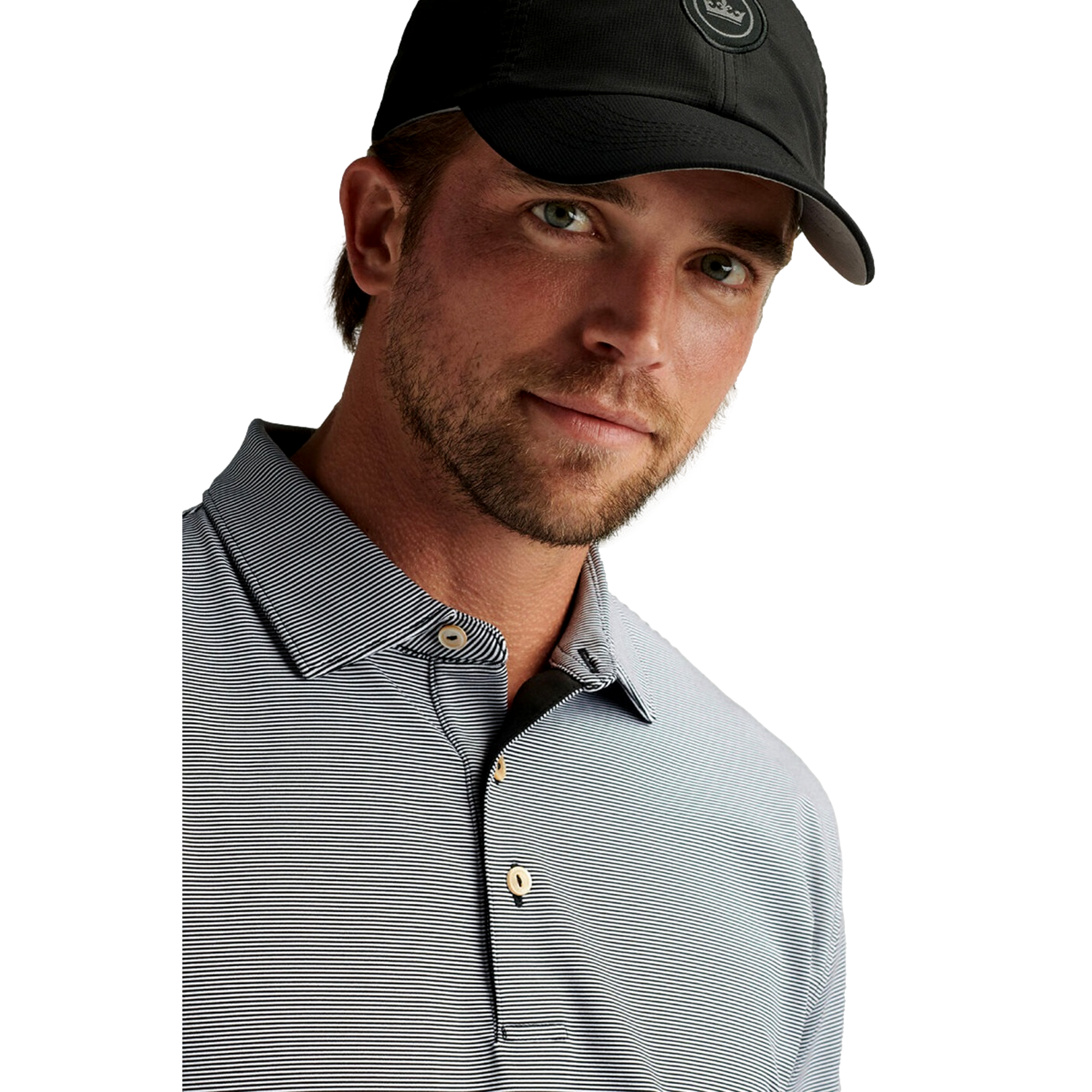 Jubilee Stripe Men's Performance Short Sleeve Golf Polo Shirt