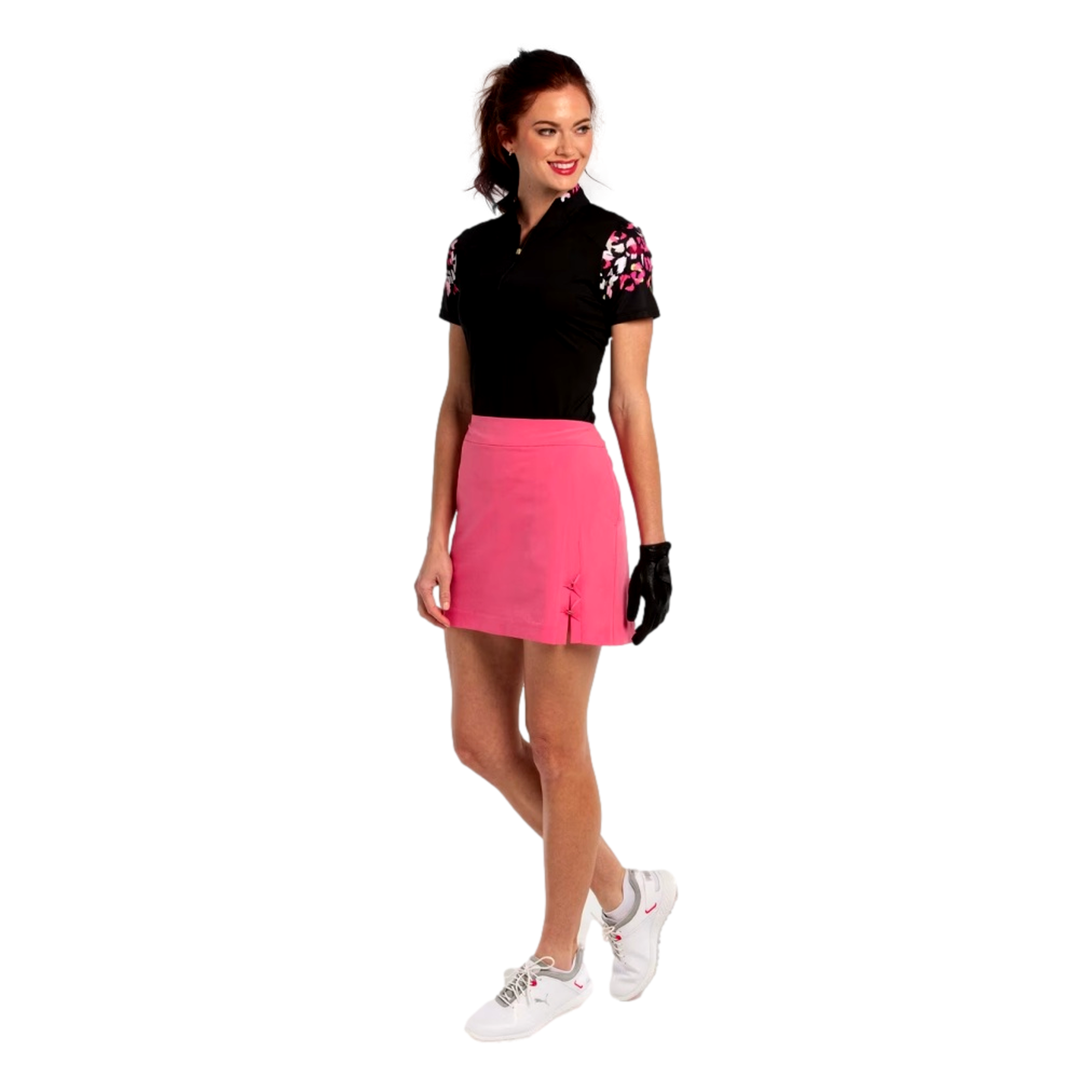 Women's Mandarin Zip Short Sleeve Polo