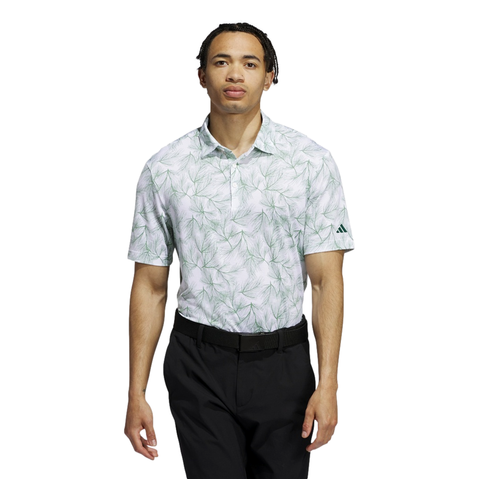 adidas Ultimate365 Mesh Print Short Sleeve Polo Shirt, Navy, XL
