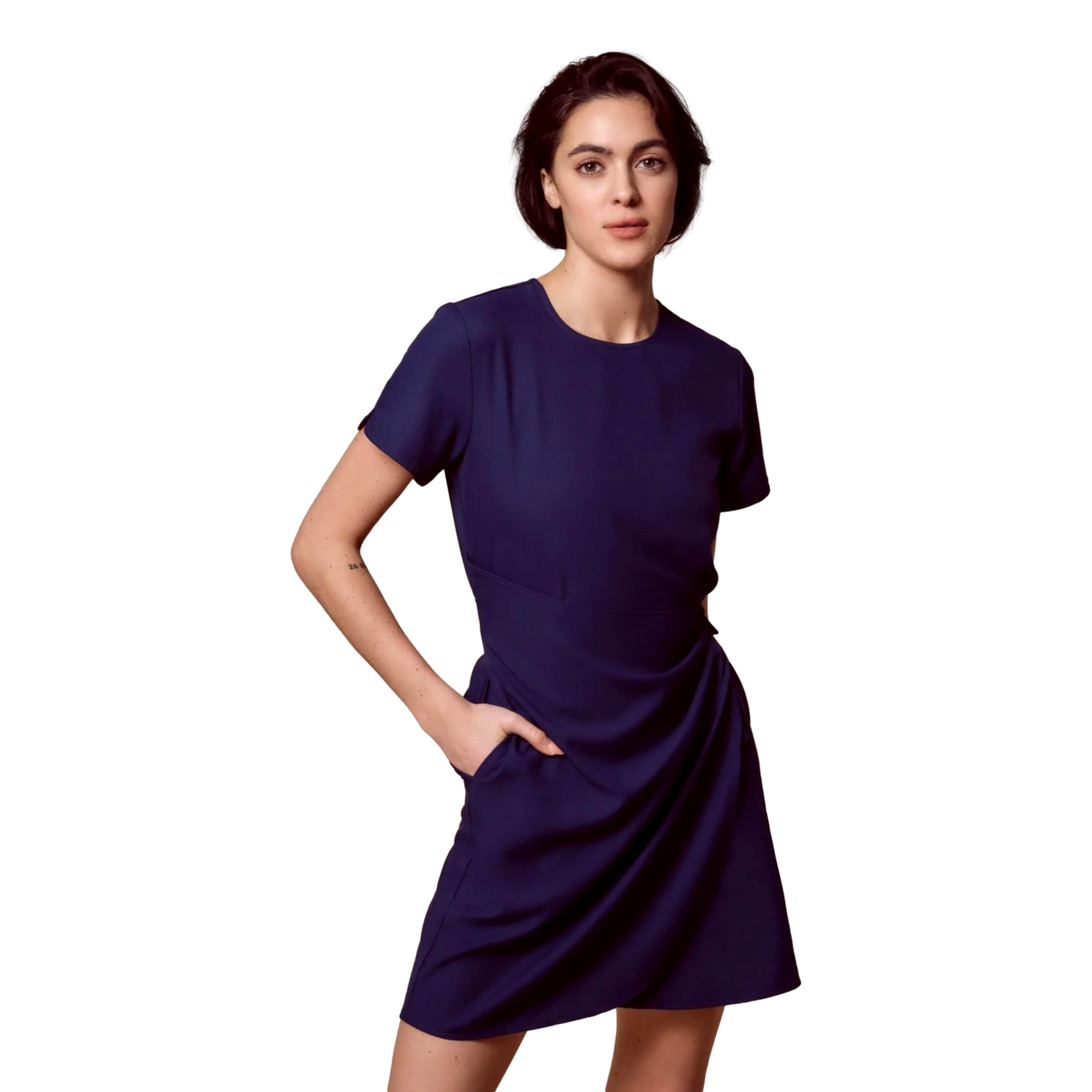 Short Sleeve Wrap Dress