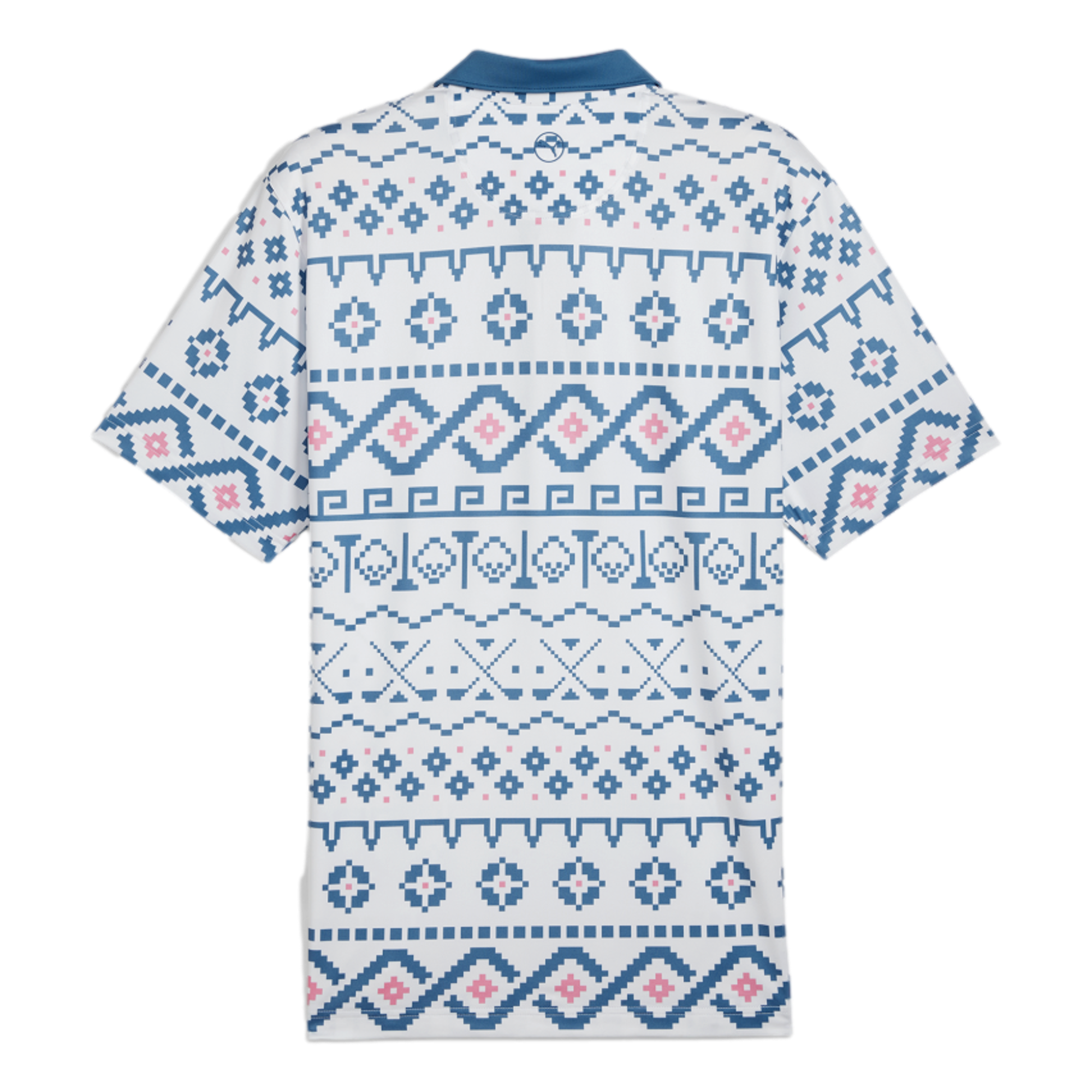 Fair Isle Print Short Sleeve Polo Shirt