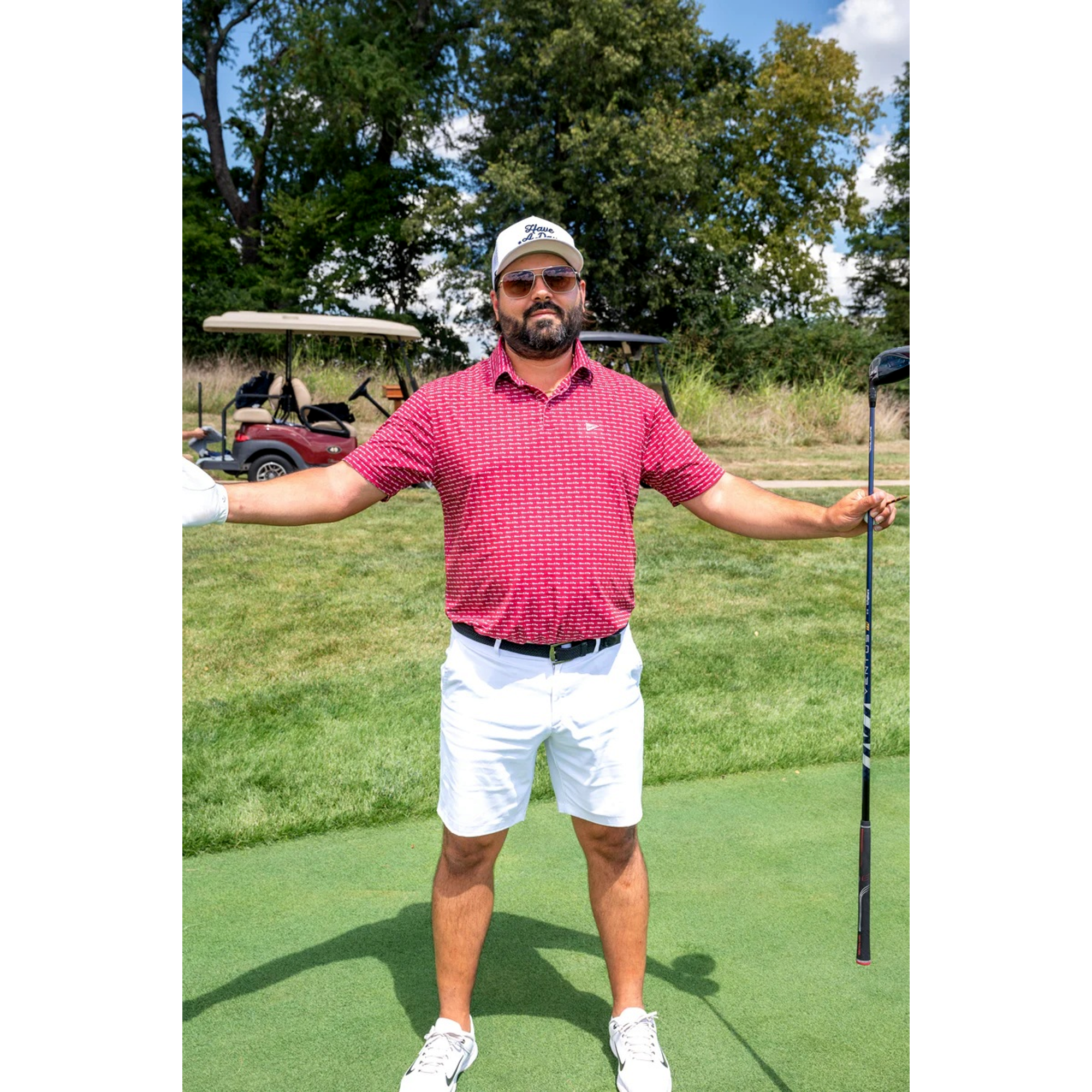 Have A Day Crimson & White Polo
