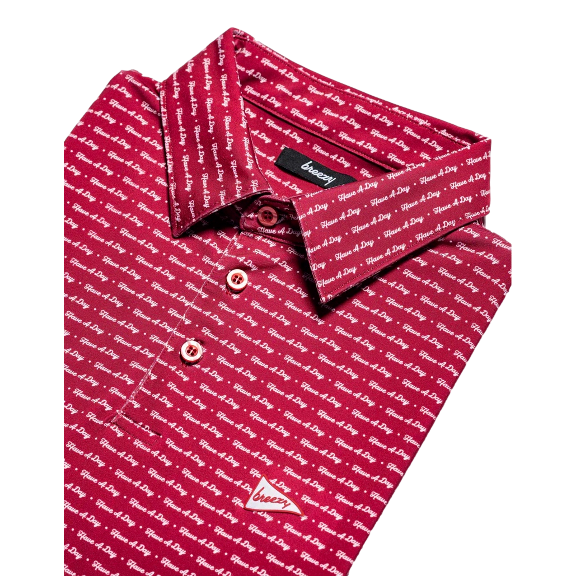 Have A Day Crimson & White Polo