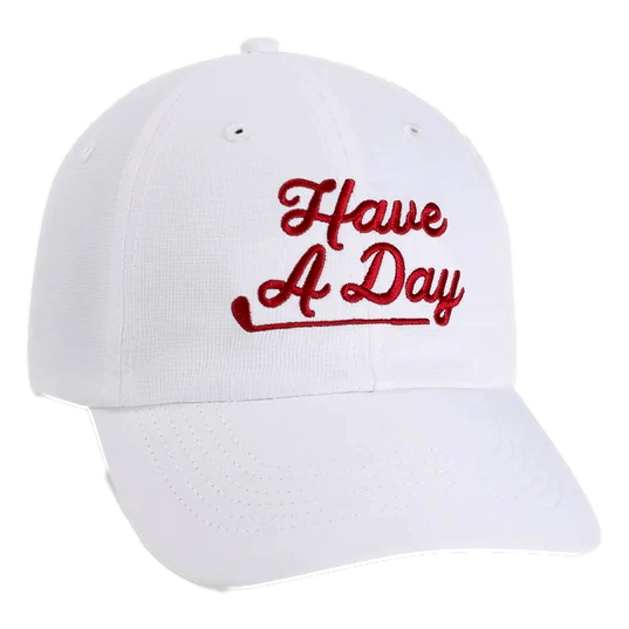 Have a Day White & Crimson Hat