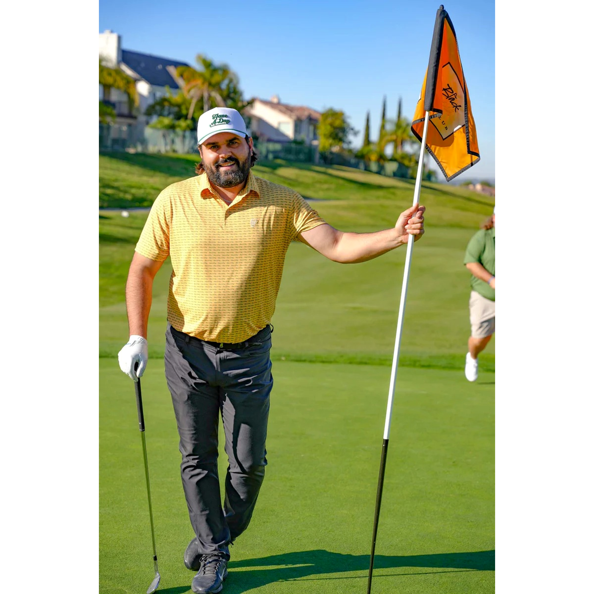 WM Phoenix Open x Breezy Have a Day Yellow Men's Short Sleeve Golf Polo Shirt