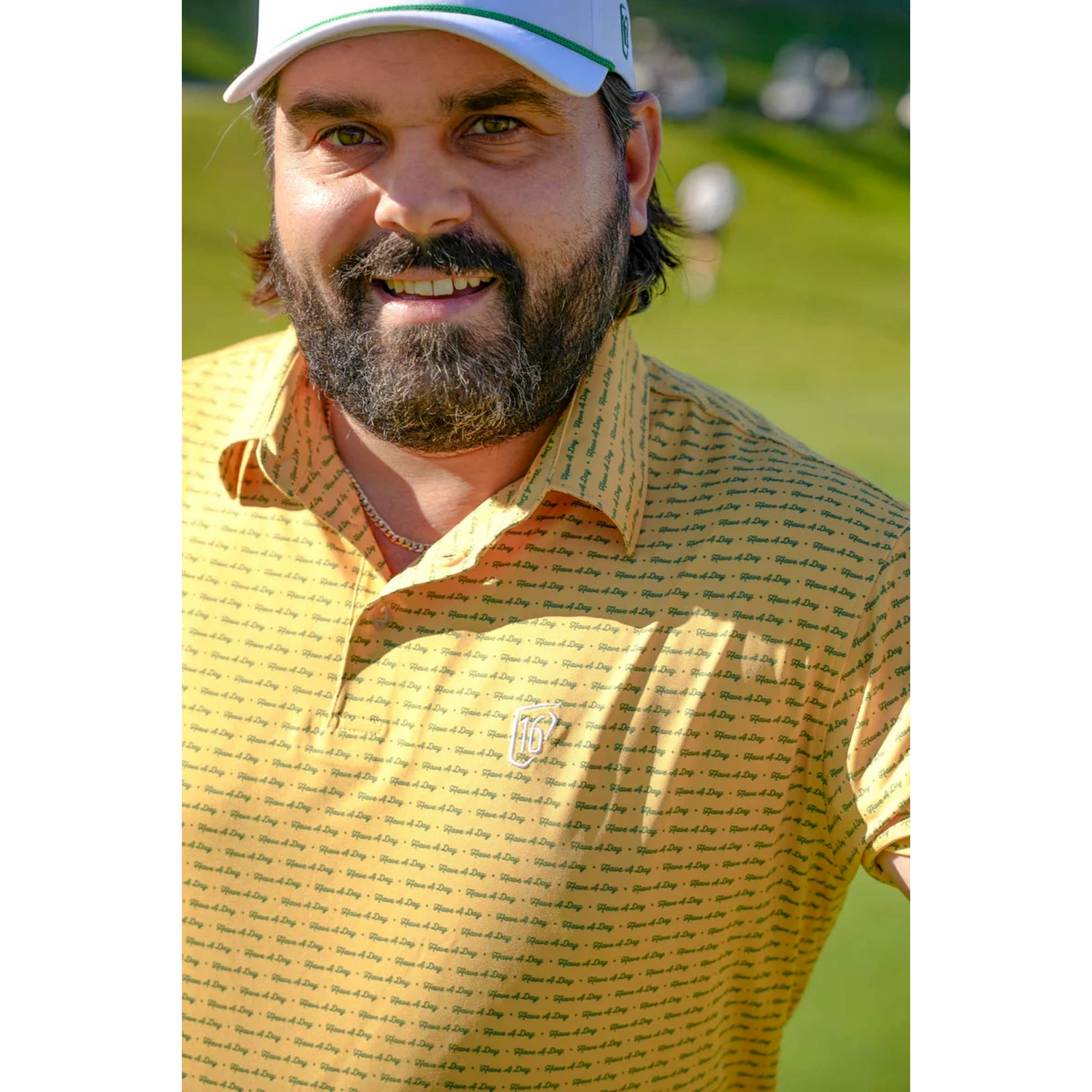 WM Phoenix Open x Breezy Have a Day Yellow Men's Short Sleeve Golf Polo Shirt