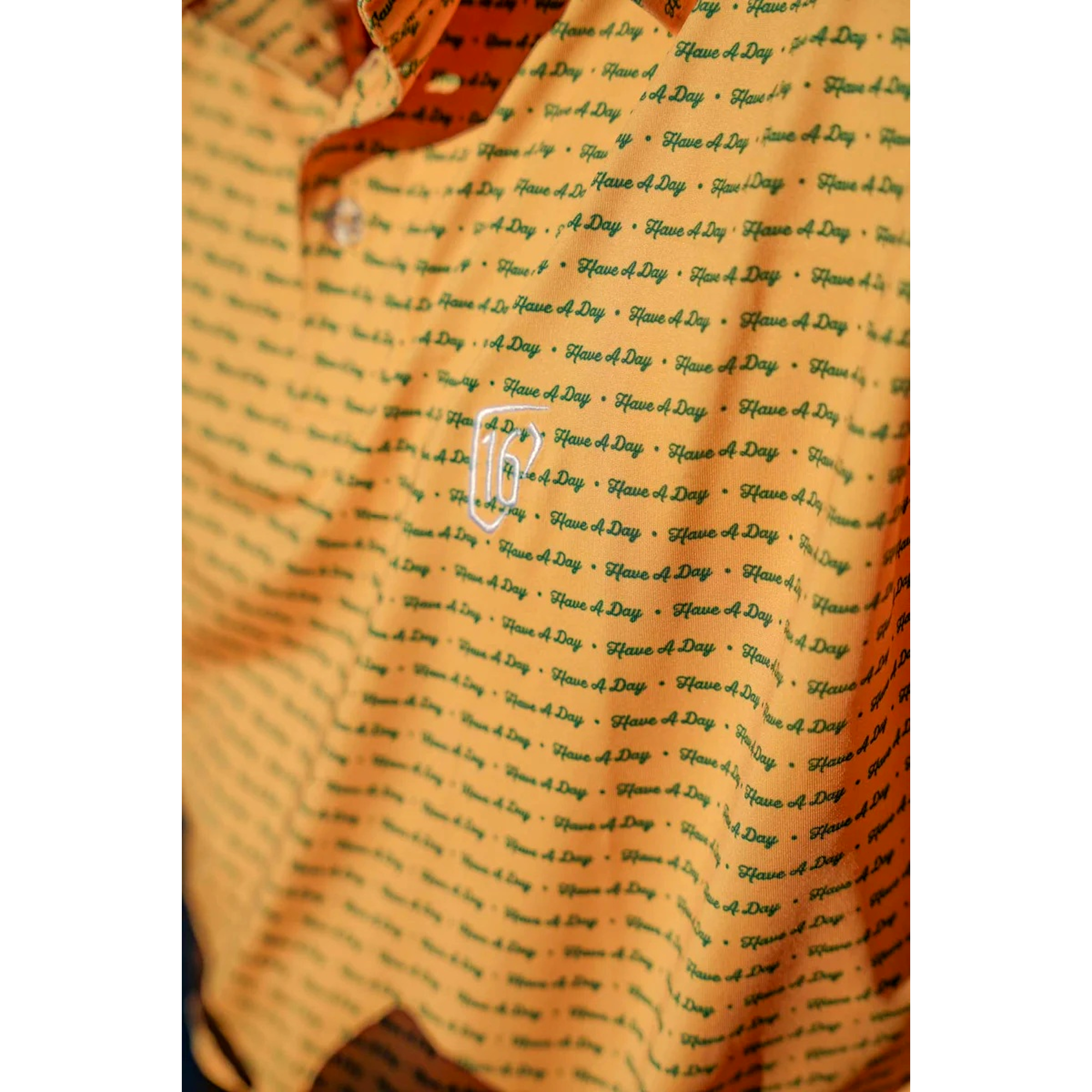 WM Phoenix Open x Breezy Have a Day Yellow Men's Short Sleeve Golf Polo Shirt