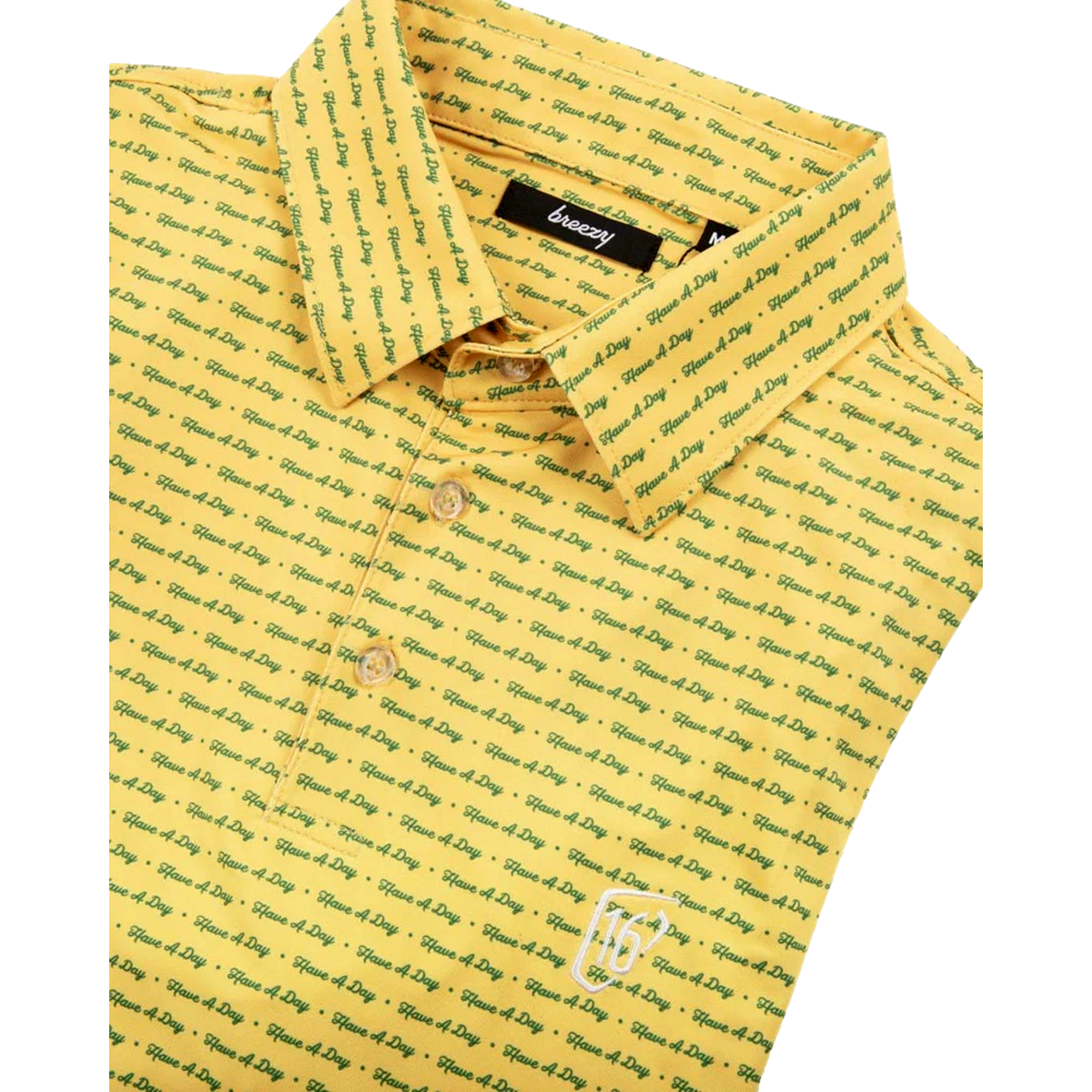 WM Phoenix Open x Breezy Have a Day Yellow Men's Short Sleeve Golf Polo Shirt