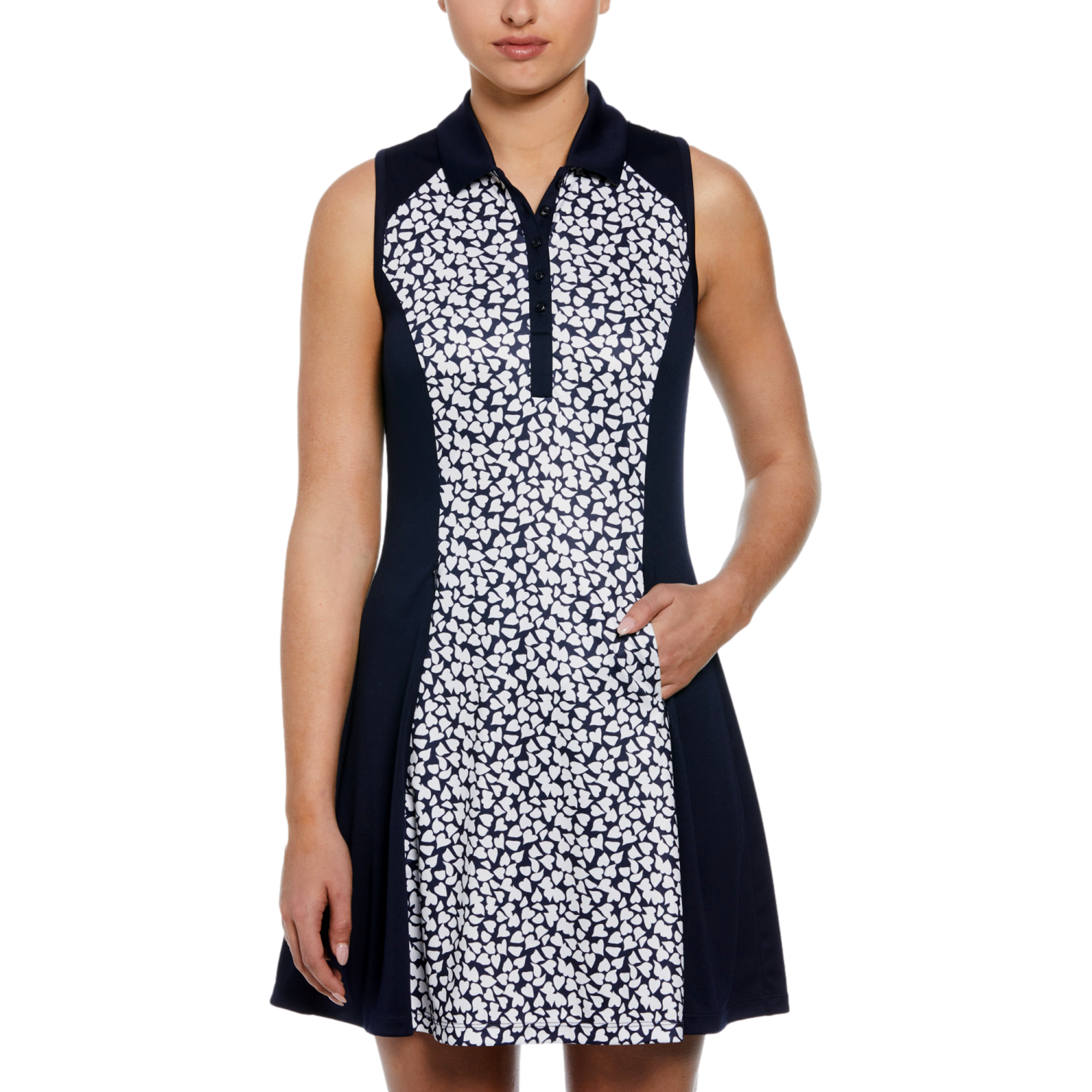 Mini Petal Print Sleeveless Flounced Dress