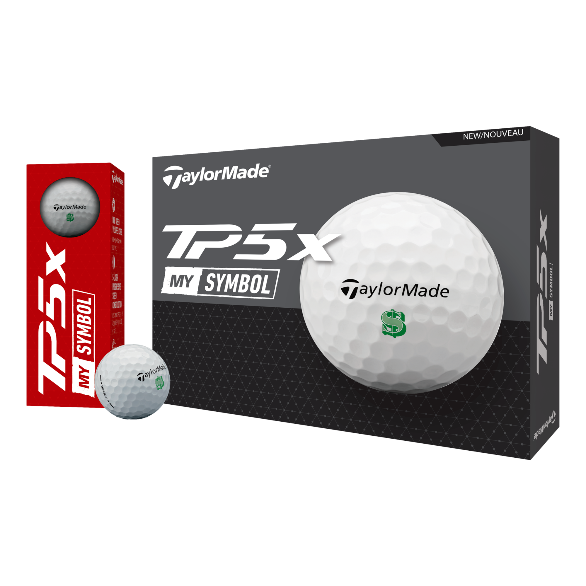 TaylorMade TP5x MySymbol Dollar Sign 2024 Golf Balls | PGA TOUR