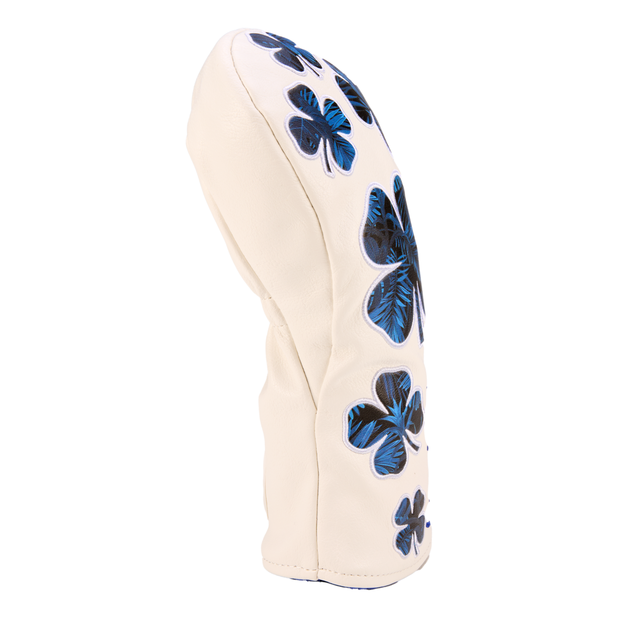 Live Lucky White & Navy Flower Clover Fairway Wood Headcover