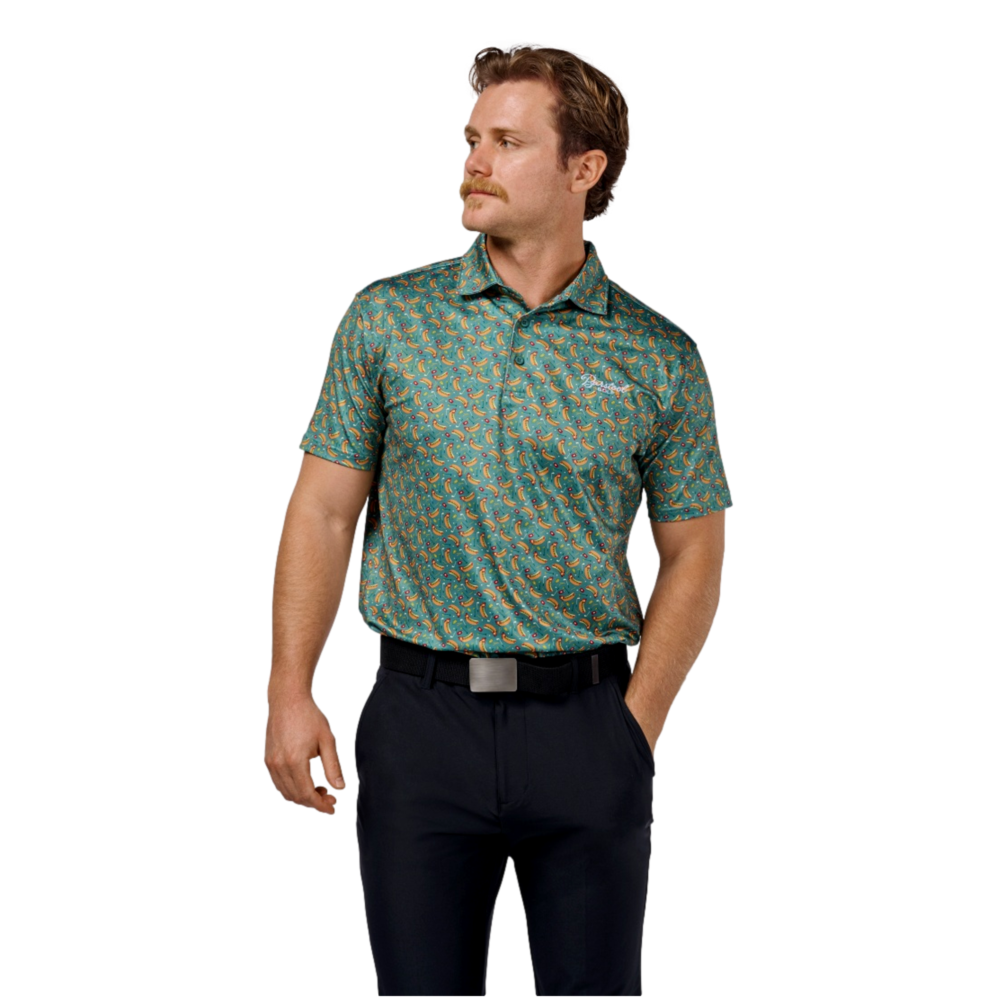 Dogs At The Turn Men's Short Sleeve Golf Polo Shirt