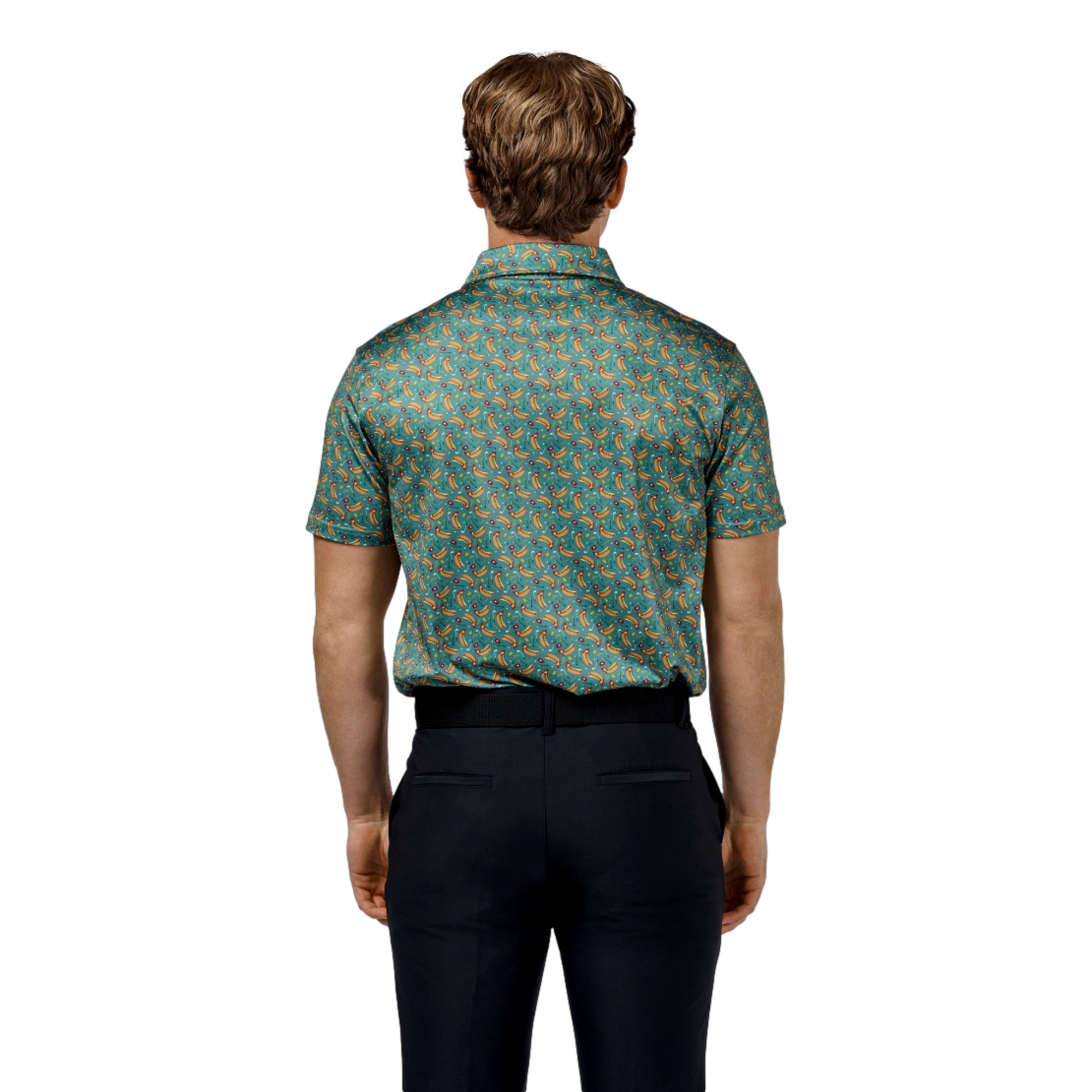 Dogs At The Turn Men's Short Sleeve Golf Polo Shirt