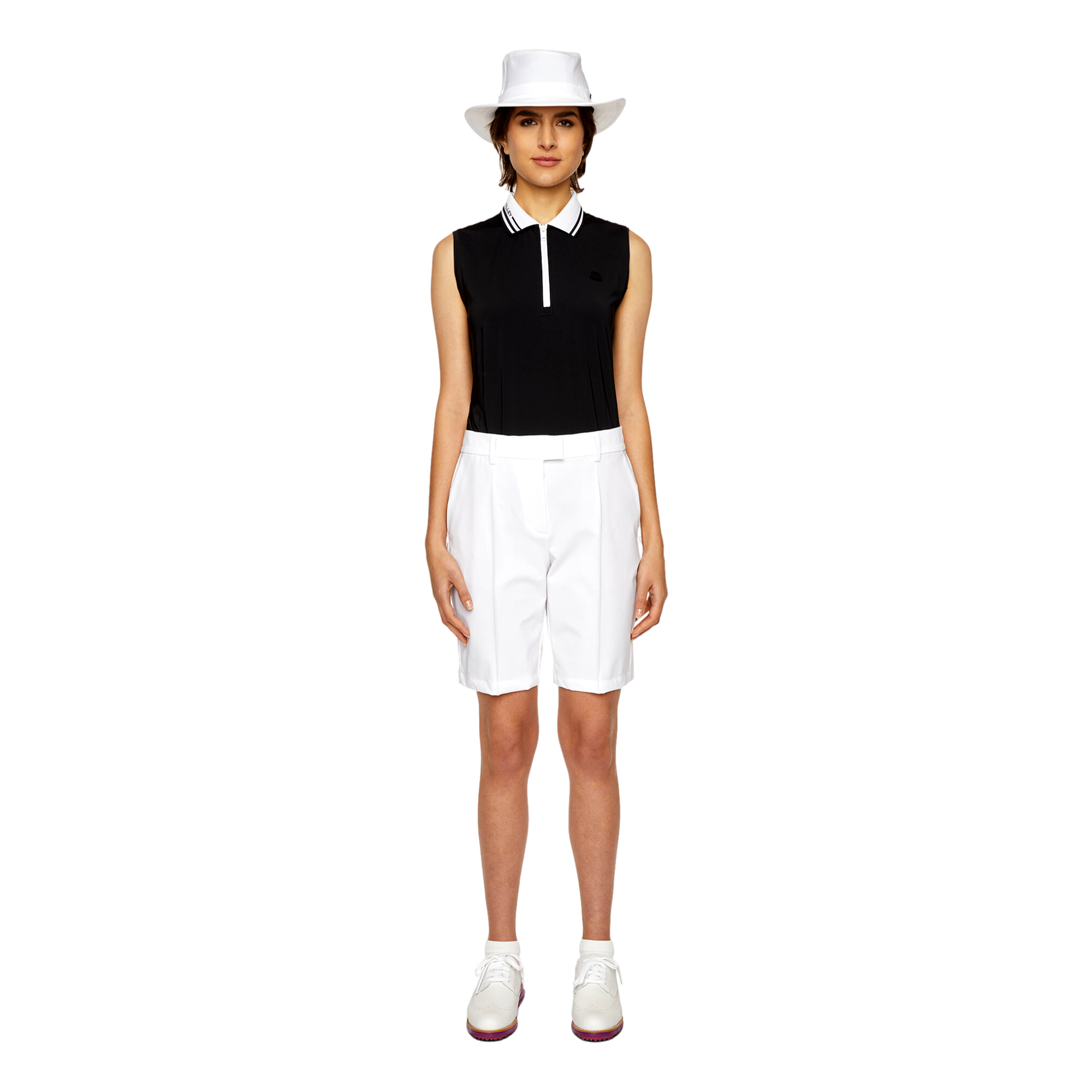 Solid Women's Sleeveless Golf Polo Shirt