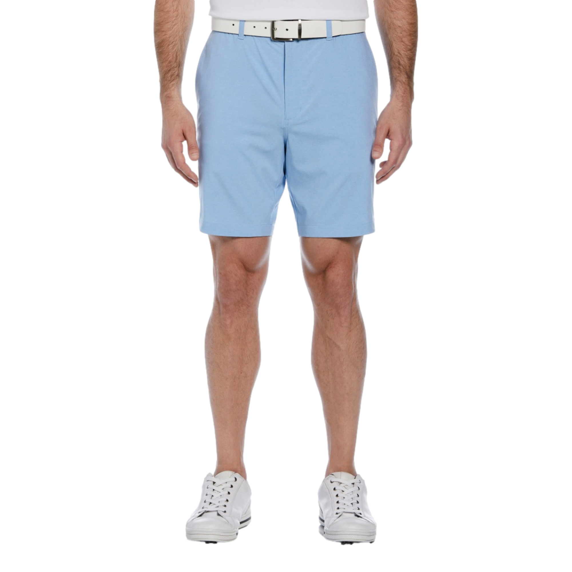 Flat Front Men's Heathered Active Waistband 8" Golf Shorts