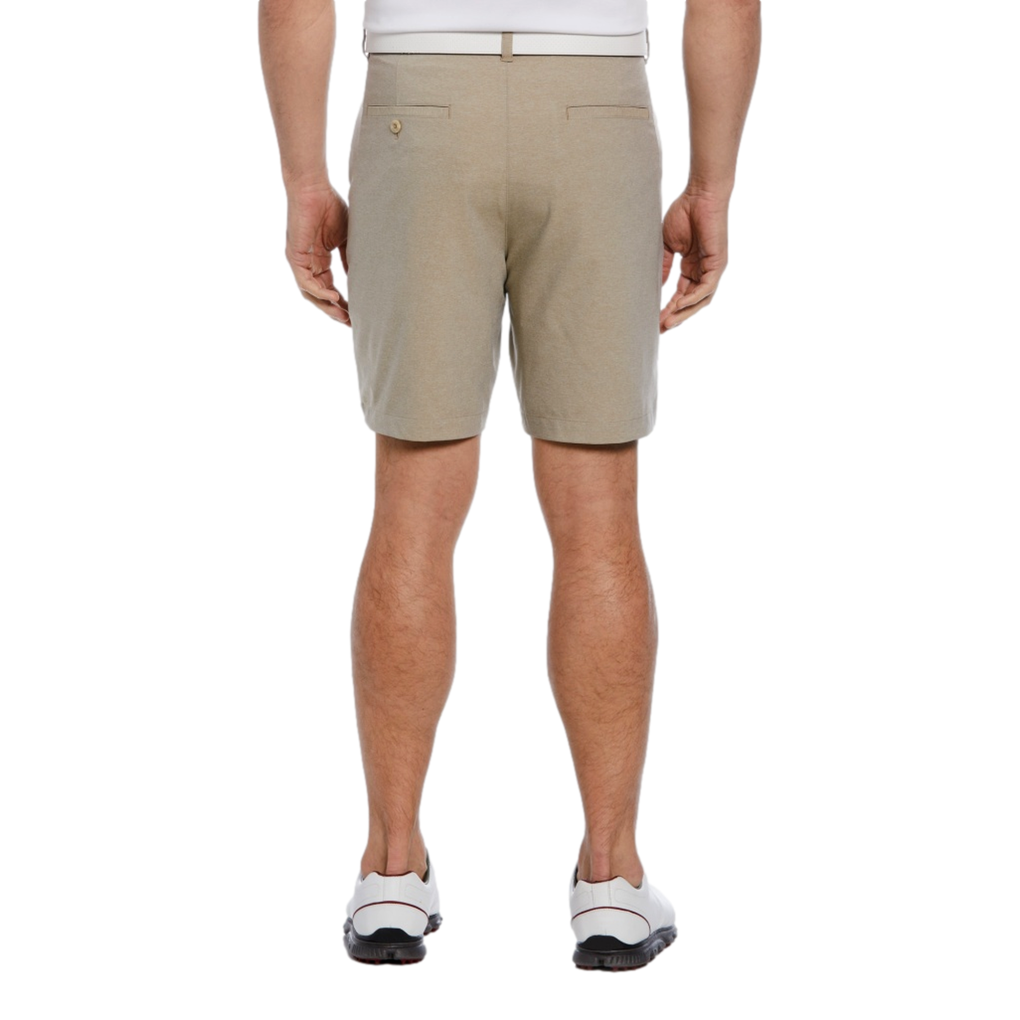 Flat Front Men's Heathered Active Waistband 8" Golf Shorts
