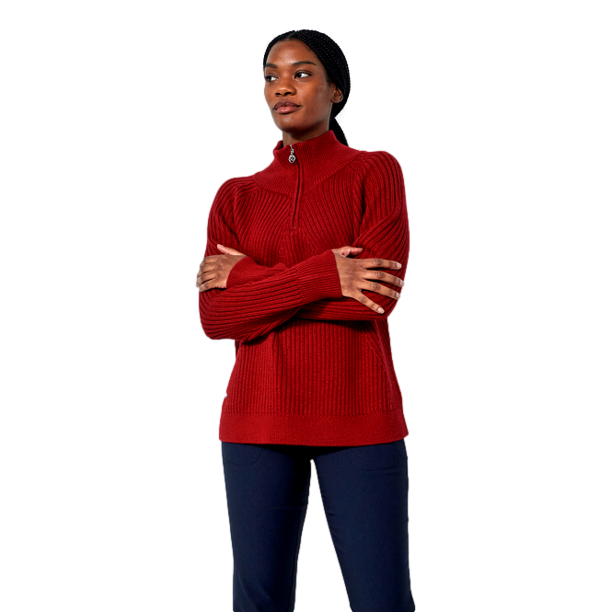 Hudson Knit Belle Blue Pullover Quarter Zip