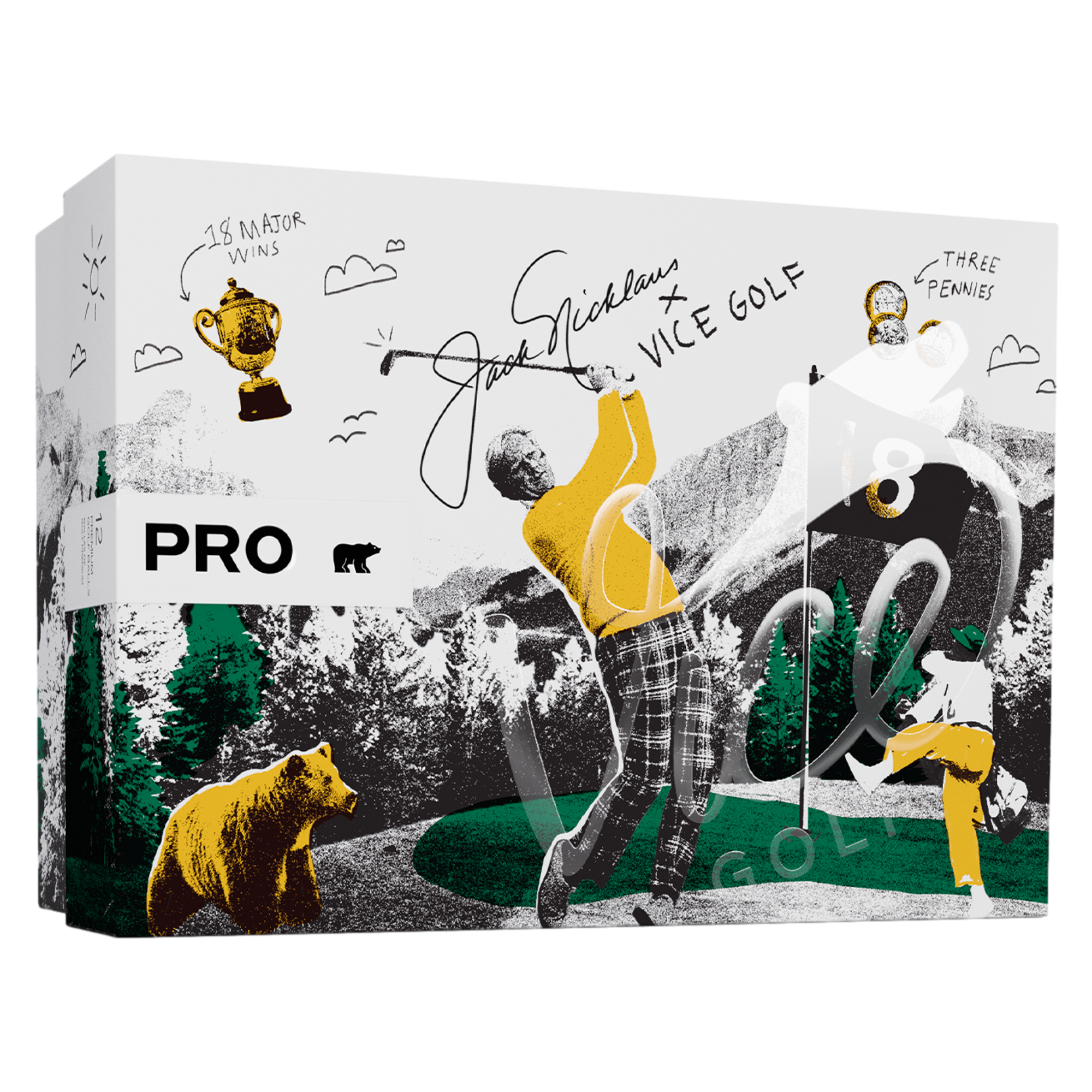 PRO Jack Nicklaus "BEAR" Golf Balls